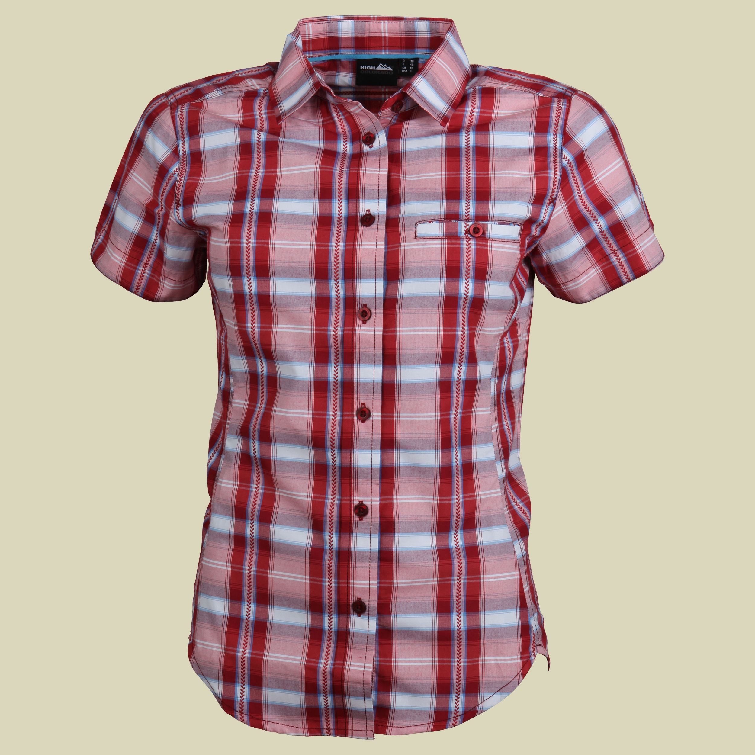 Zell 2- L Karobluse Damen  Größe 38 Farbe rot-coral 3320