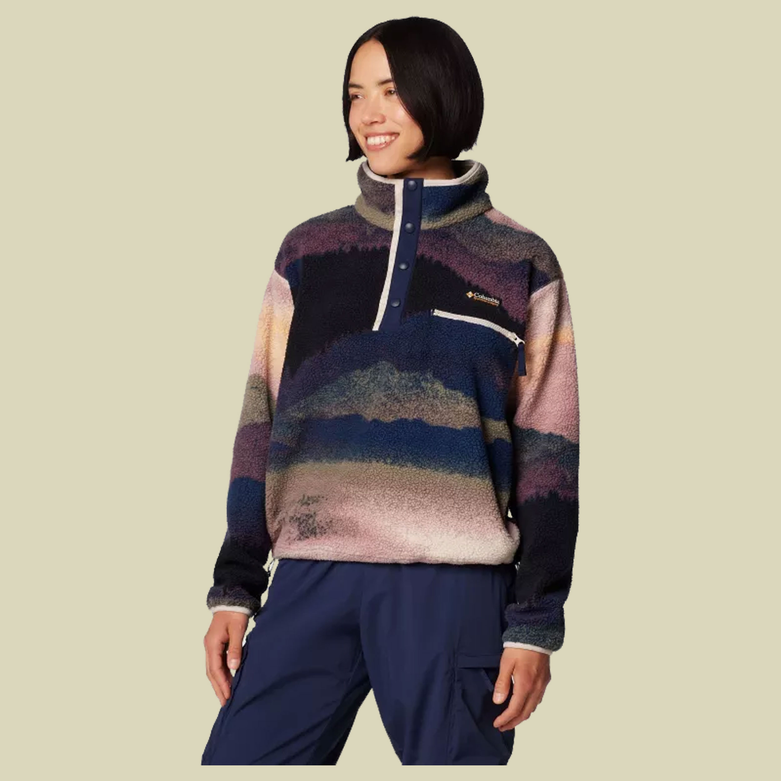 Helvetia II Printed Cropped Half Snap Women M mehrfarbig - Farbe collegiate navy dolomites
