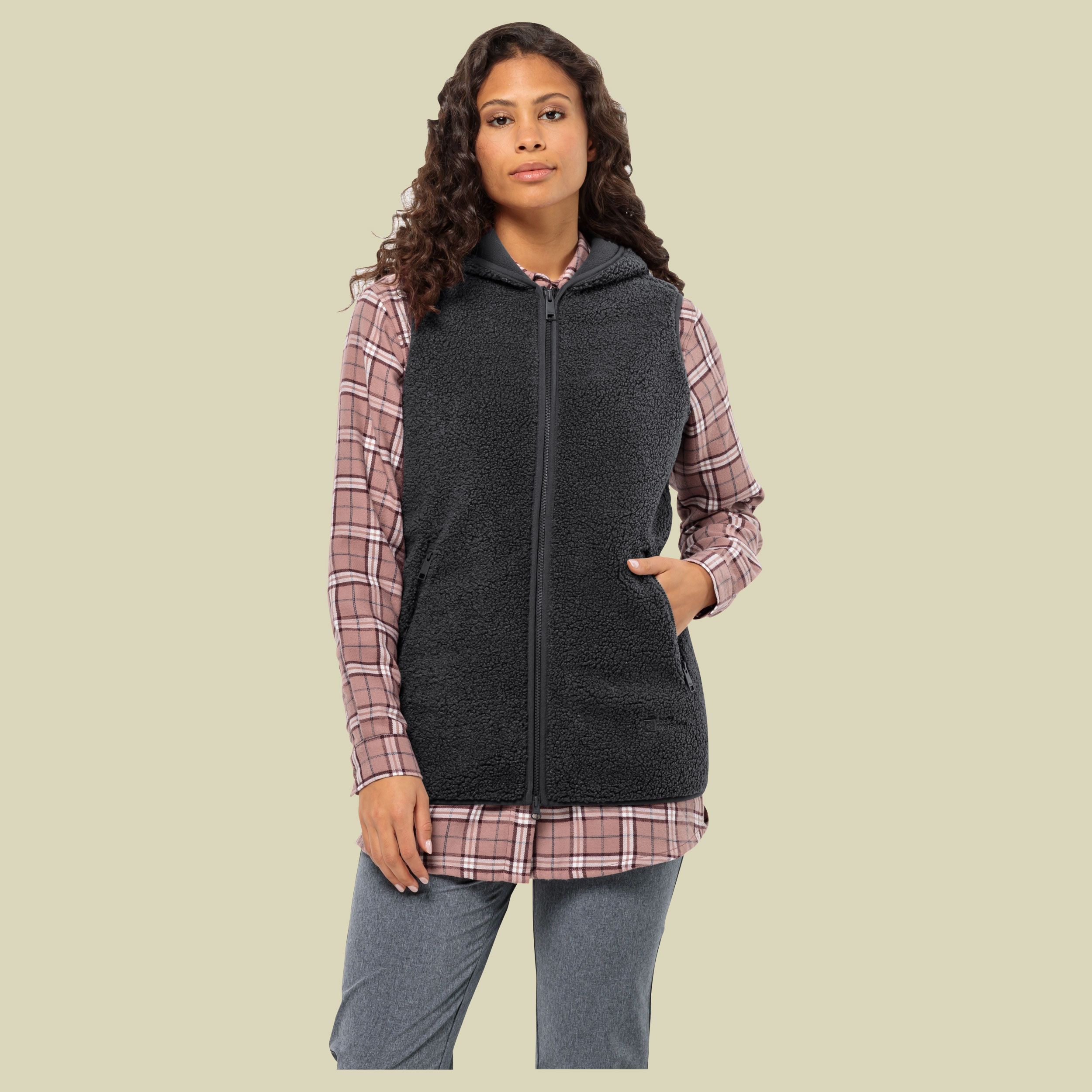 High Curl Long Vest Women Größe XL Farbe black