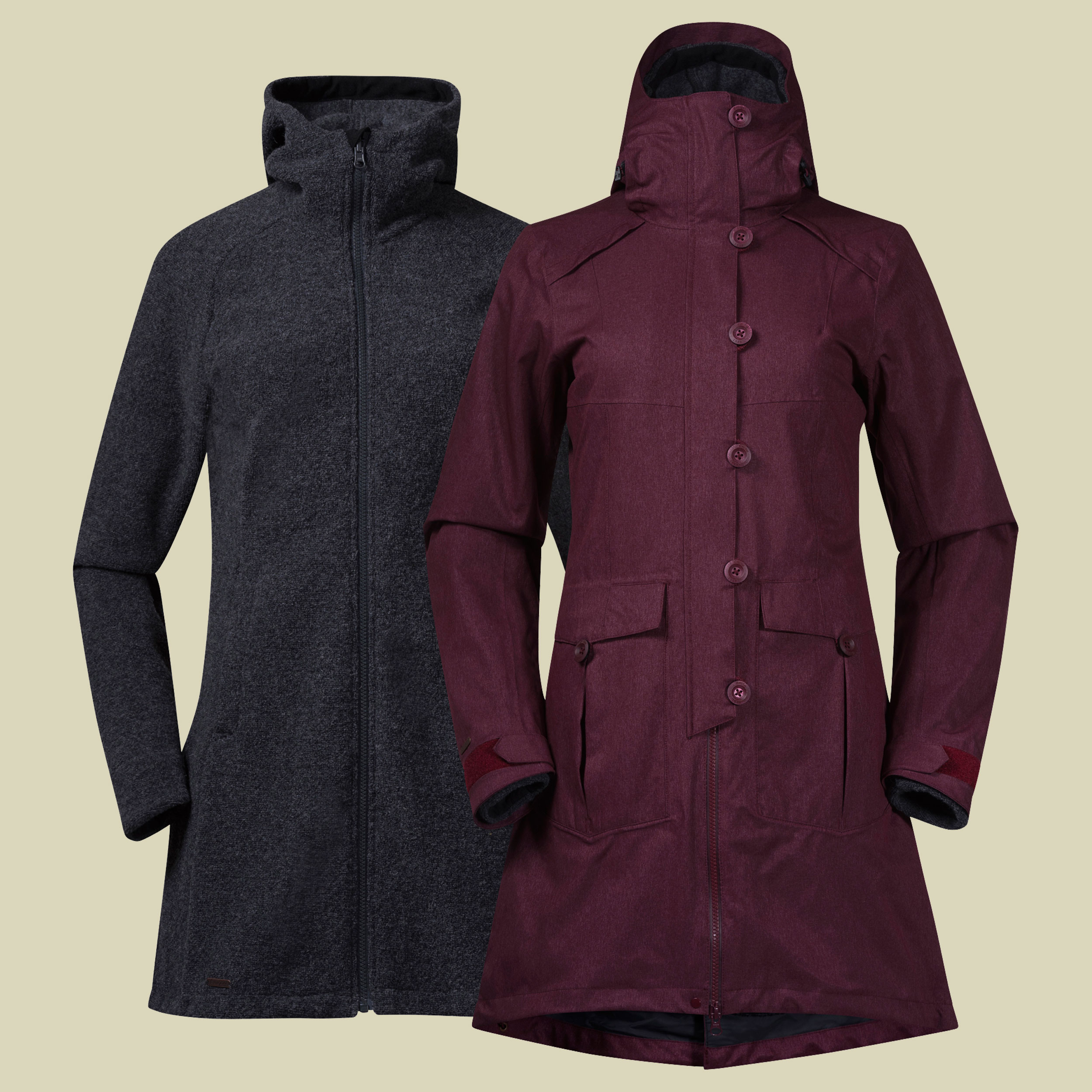 Bjerke 3 in 1 Lady Coat Größe M Farbe zinfandel red / solid charcoal