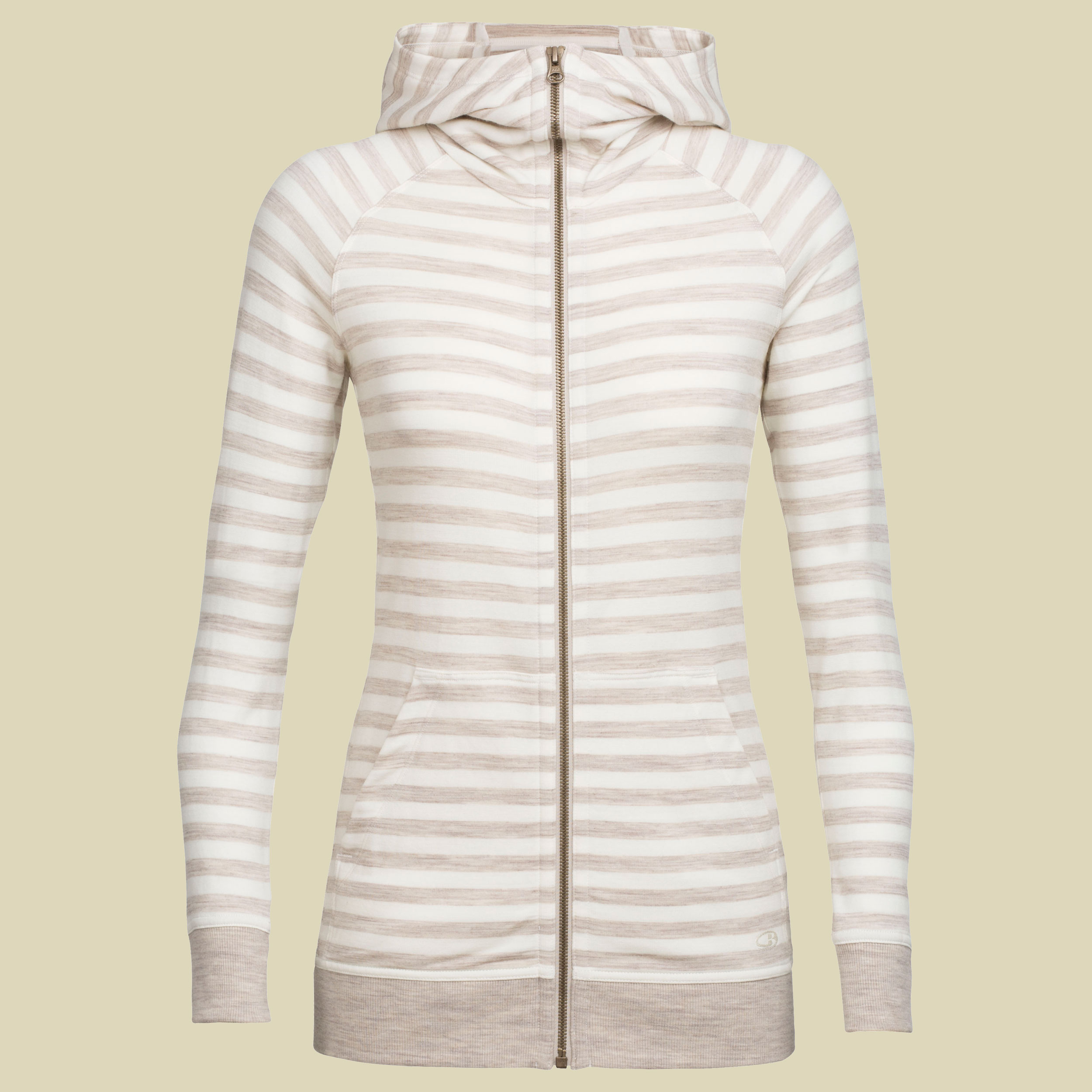 Crush LS Zip Hood Women Größe S Farbe fawn hthr/snorw stripe