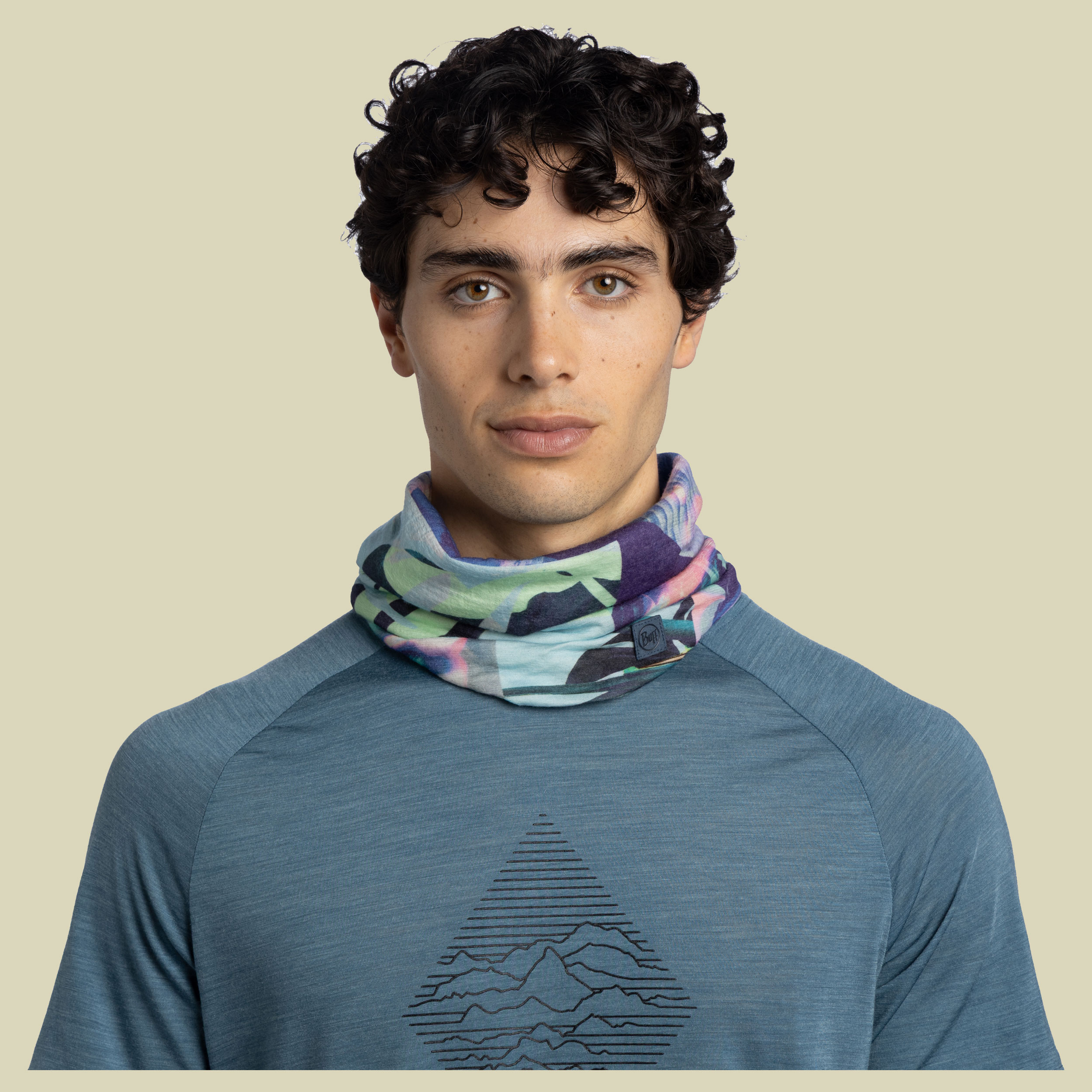 Merino Lightweight Digital Prints one size grün - akei multi