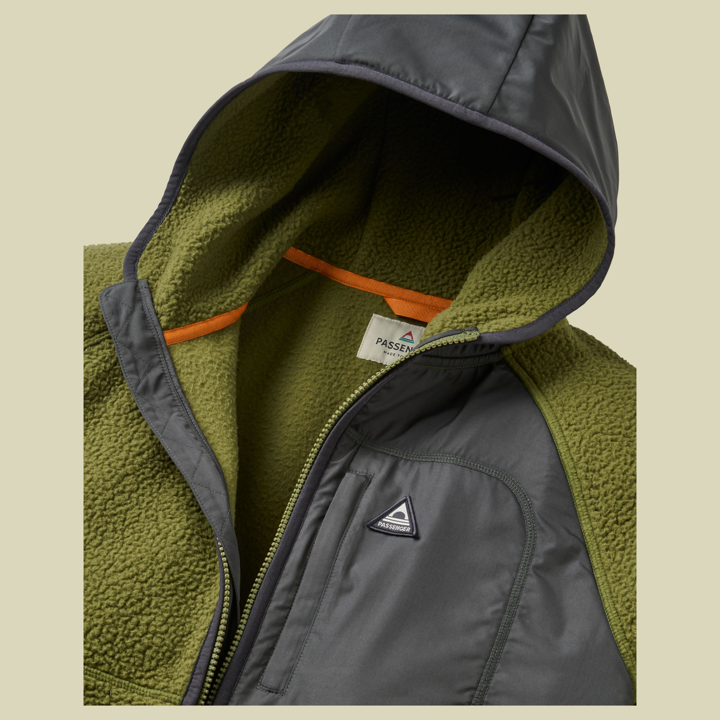 Offgrid Recycled Full Zip Hooded Sherpa Fleece Men S grün - khaki