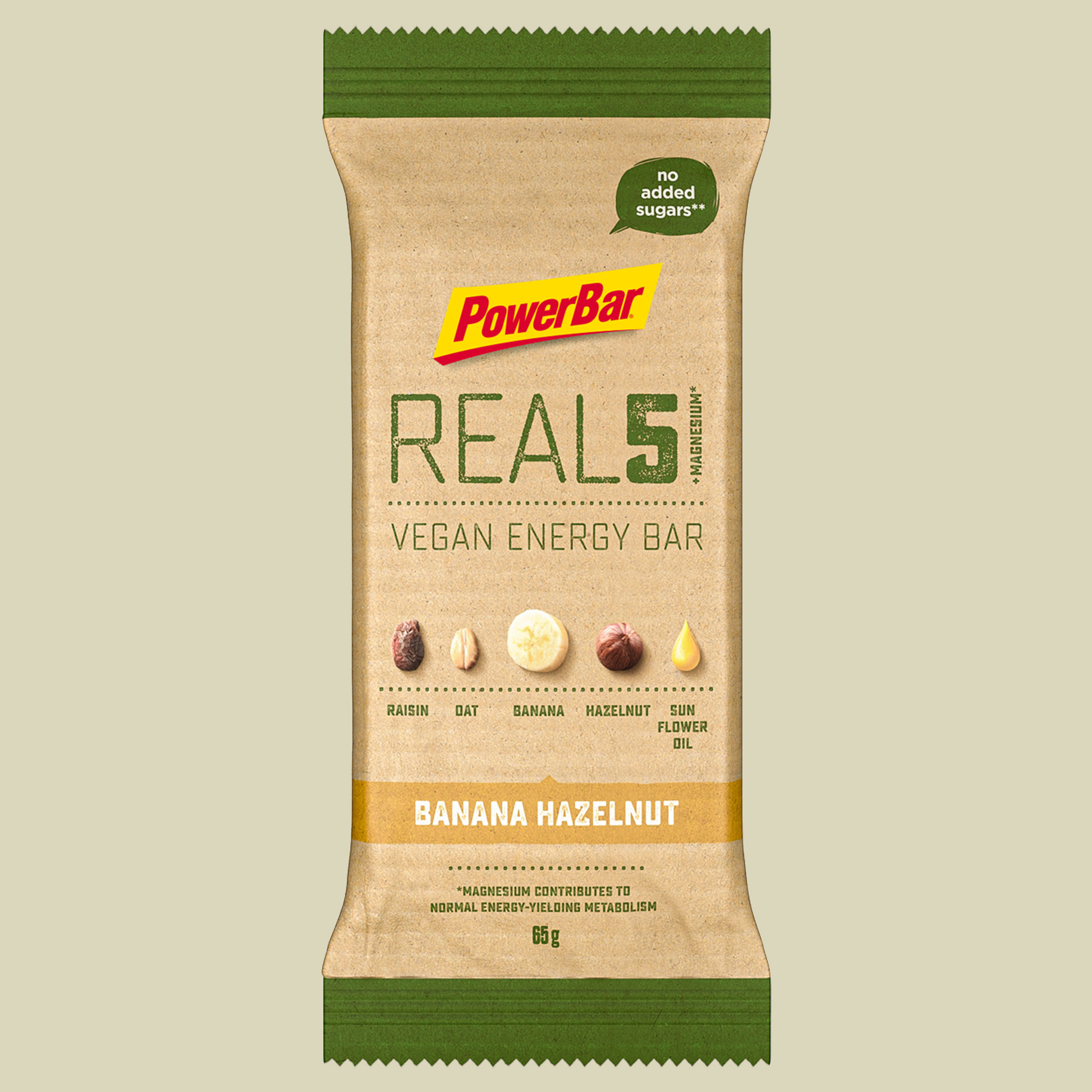 Real5 Vegan Energy Bar 65g Geschmack banana hazelnut
