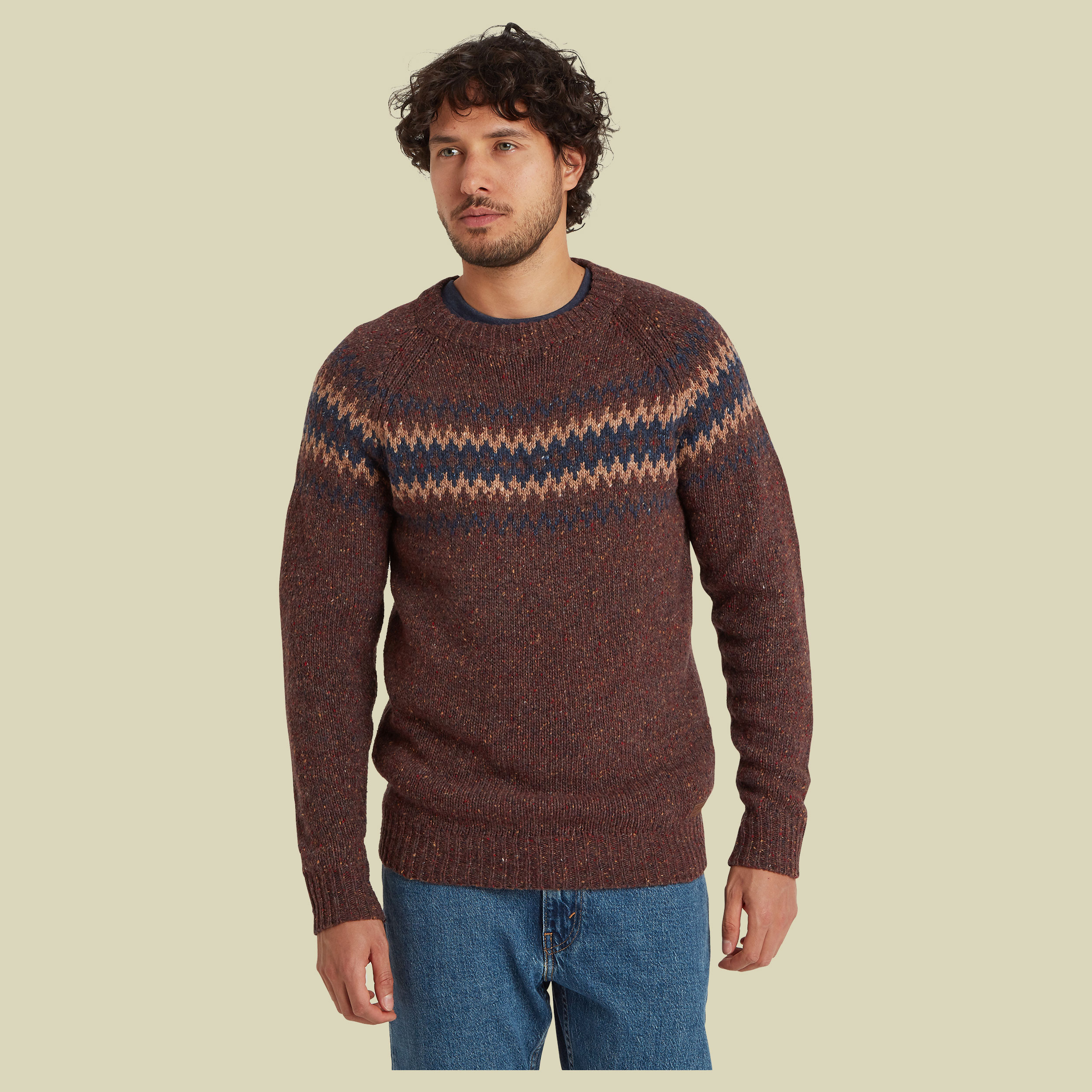 Dumji Crew Sweater Men braun3 XL - Farbe bark