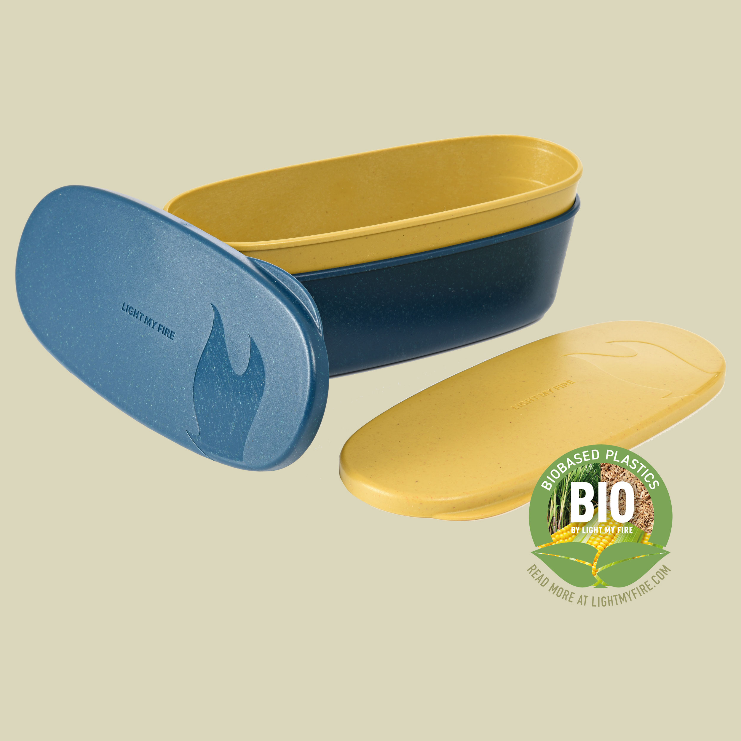 SnapBox oval BIO 2-Pack one size Farbe mustyyellow/hazyblue