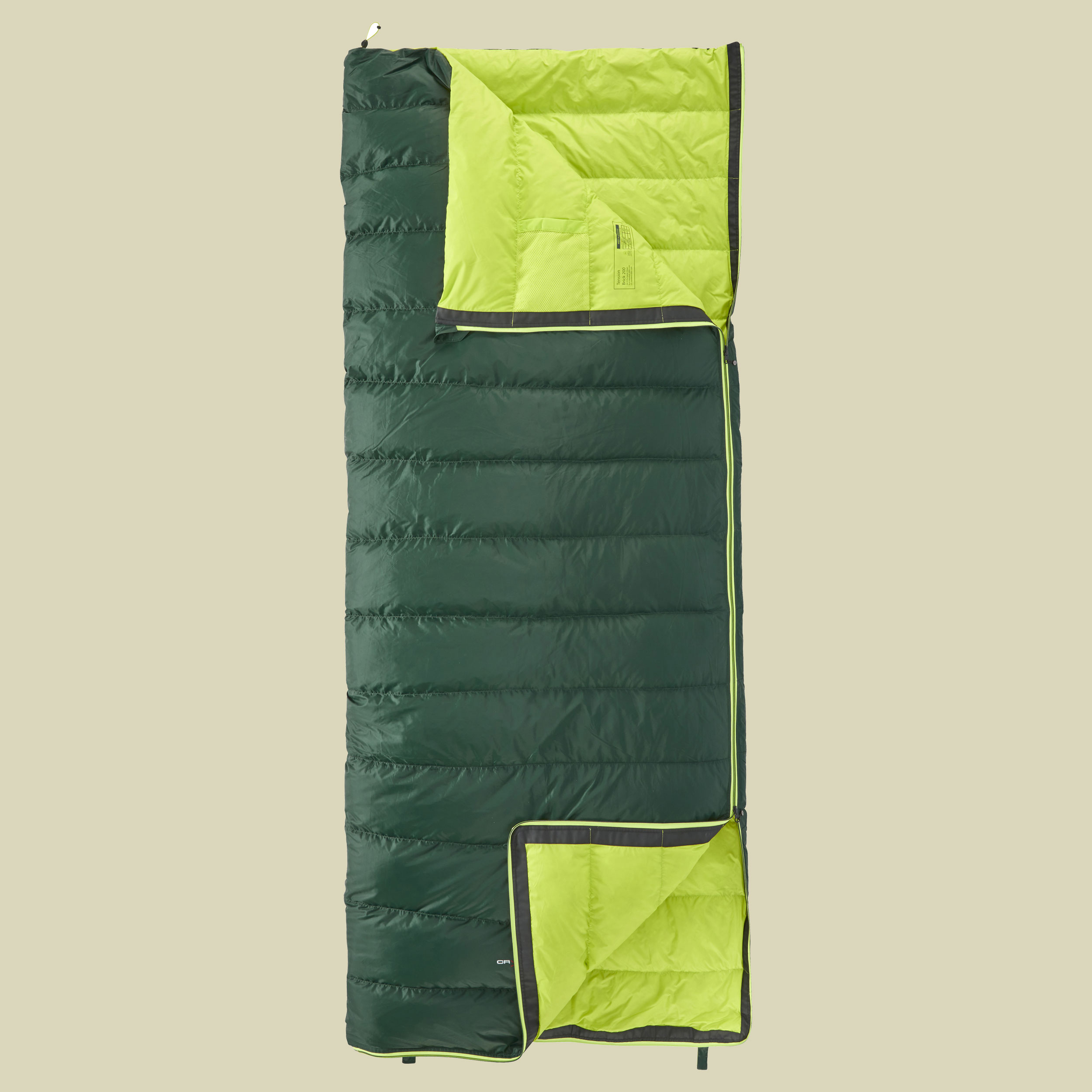 Tension Brick 200 bis Körpergröße 205cm (XL) Farbe scarab/lime, Reißverschluss links