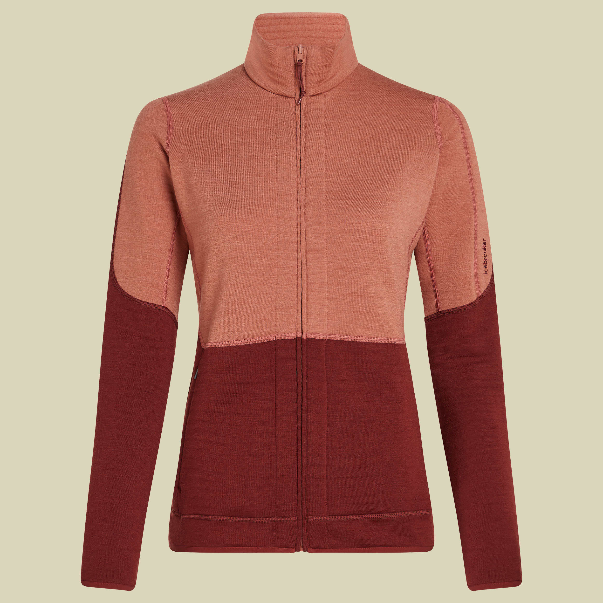 Merino 400 RealFleece Descender LS Zip Women XL braun - cedar wood/port/cb