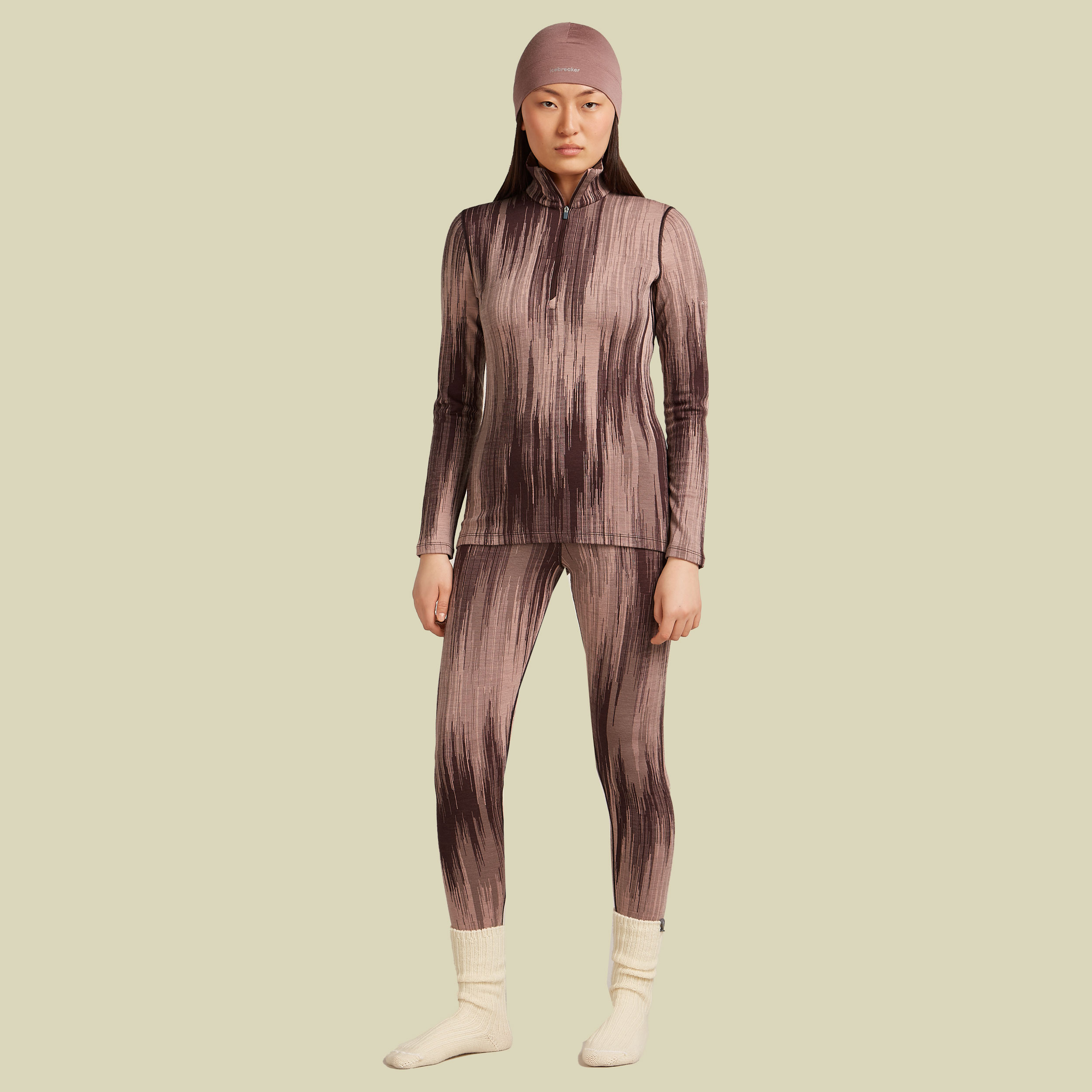 Merino 260 Vertex LS Half Zip Peak AOP Women XL rosa - java/acidpink/summit/blush/J