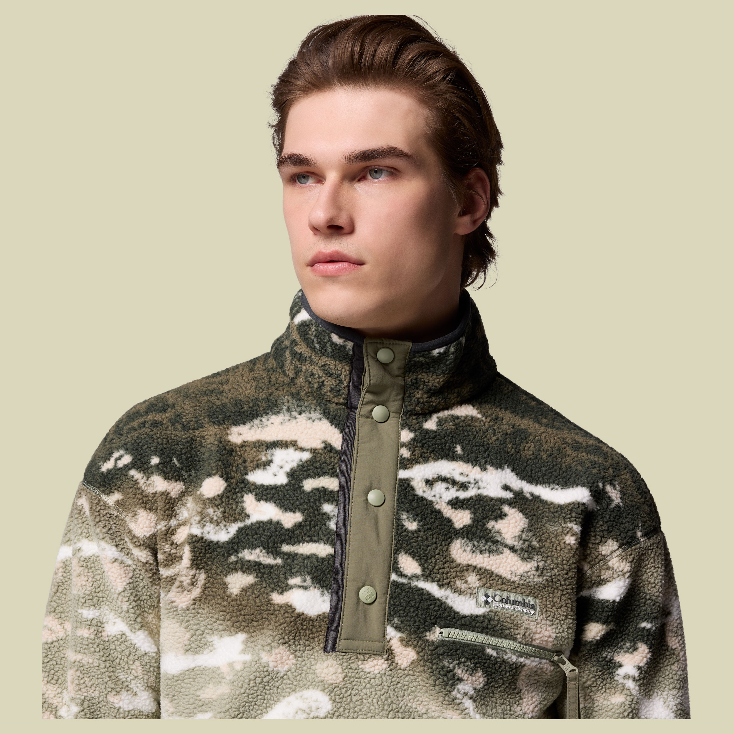 Helvetia II Printed Half Snap Fleece Men XL mehrfarbig dunkelbraun - Farbe safari sisters