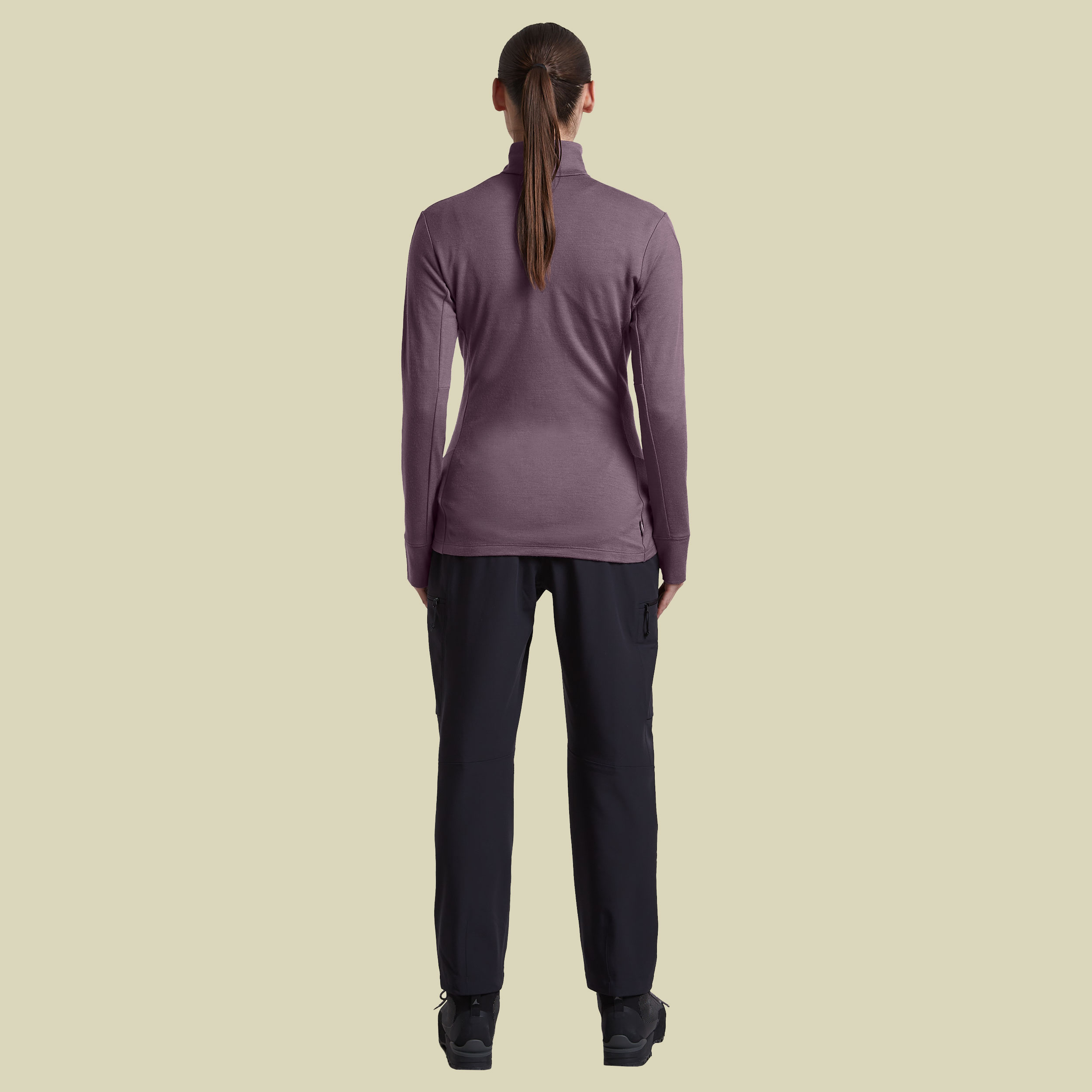 Merino 260 Quantum IV LS Zip Women XL lila - grey plum