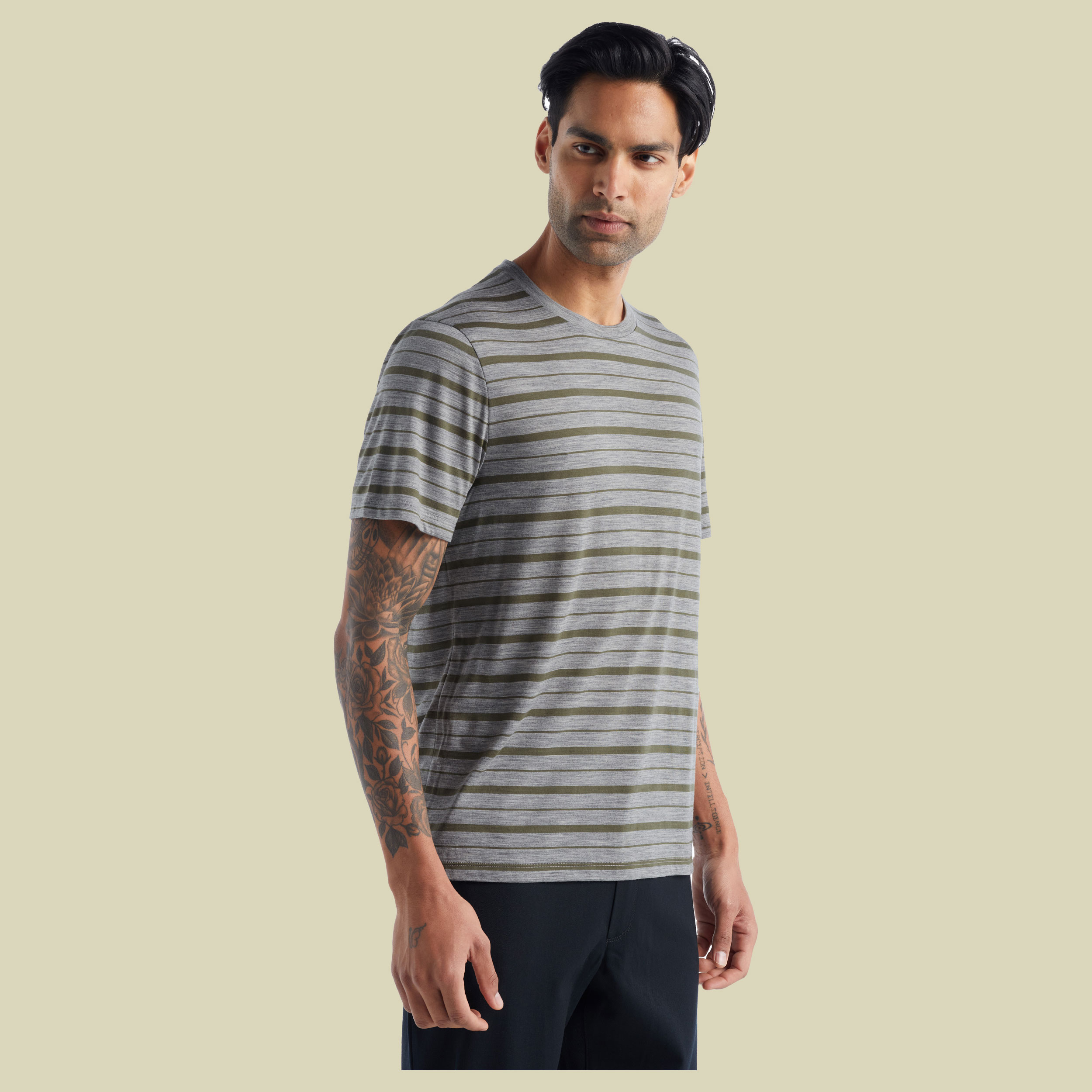 Wave SS Tee Stripe Men Größe XL Farbe metro heather/loden