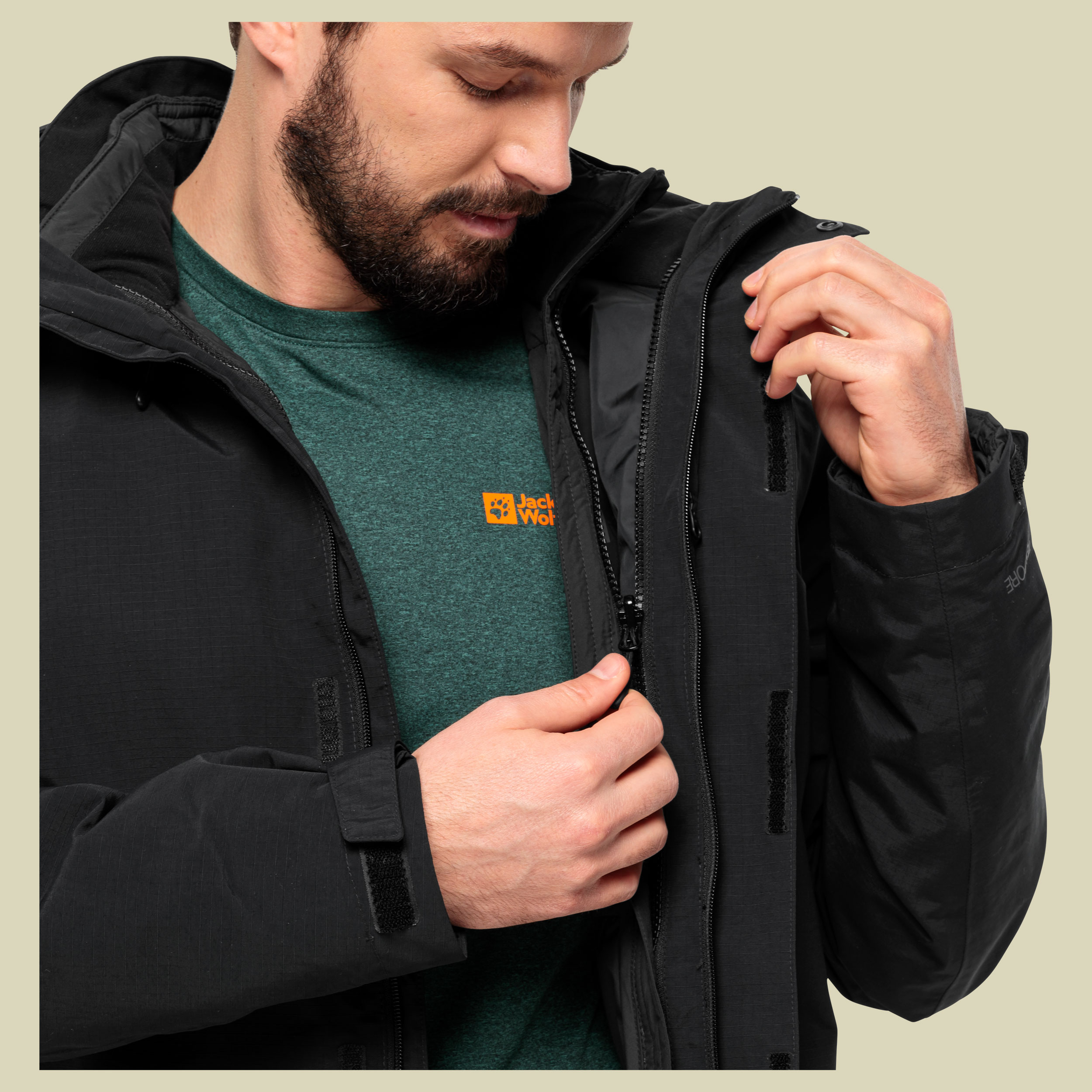 Bergland 3in1 Jacket Men Größe XXL Farbe black olive