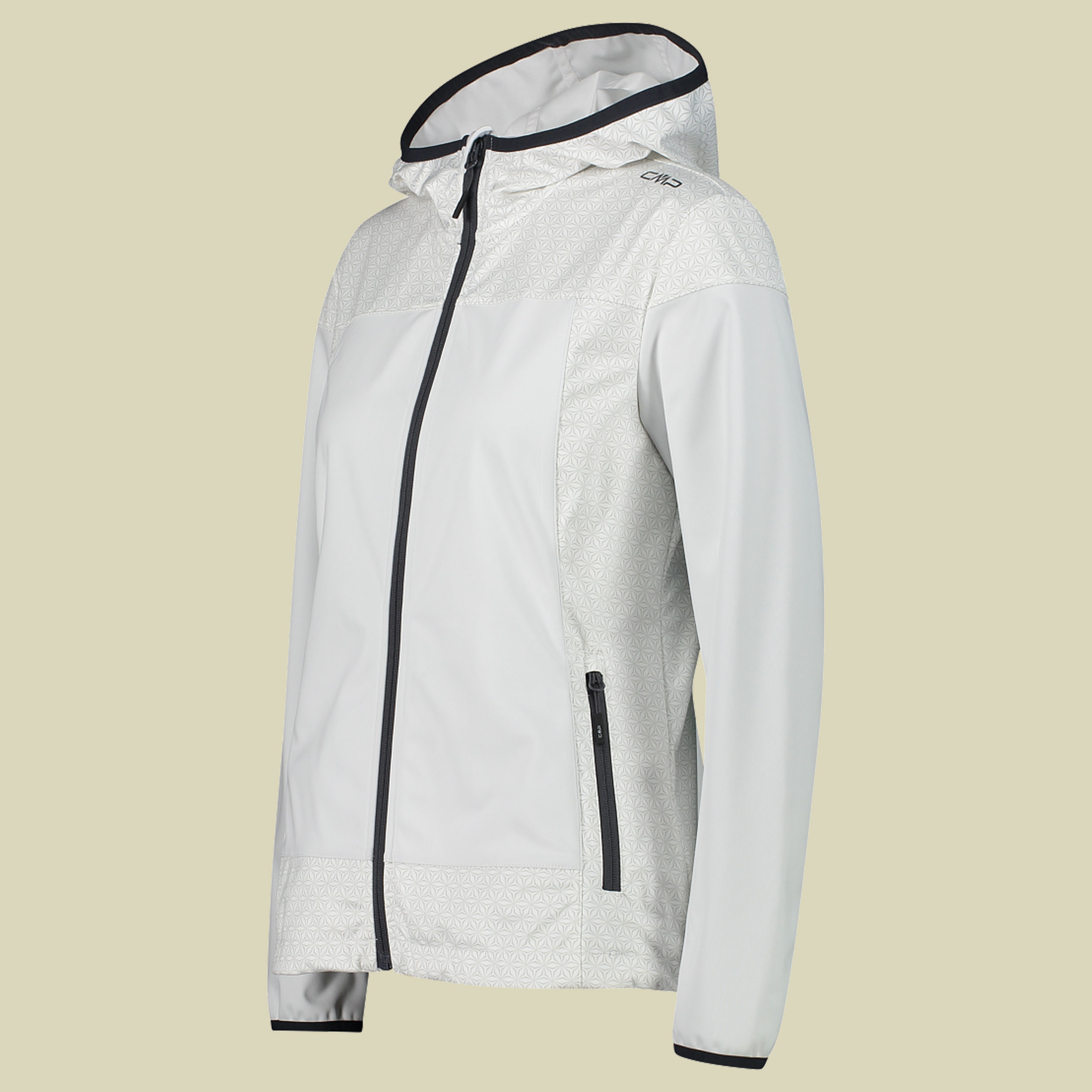 Woman Jacket Fix Hood Light Softshell 32A5136 Größe 44 Farbe A001 white