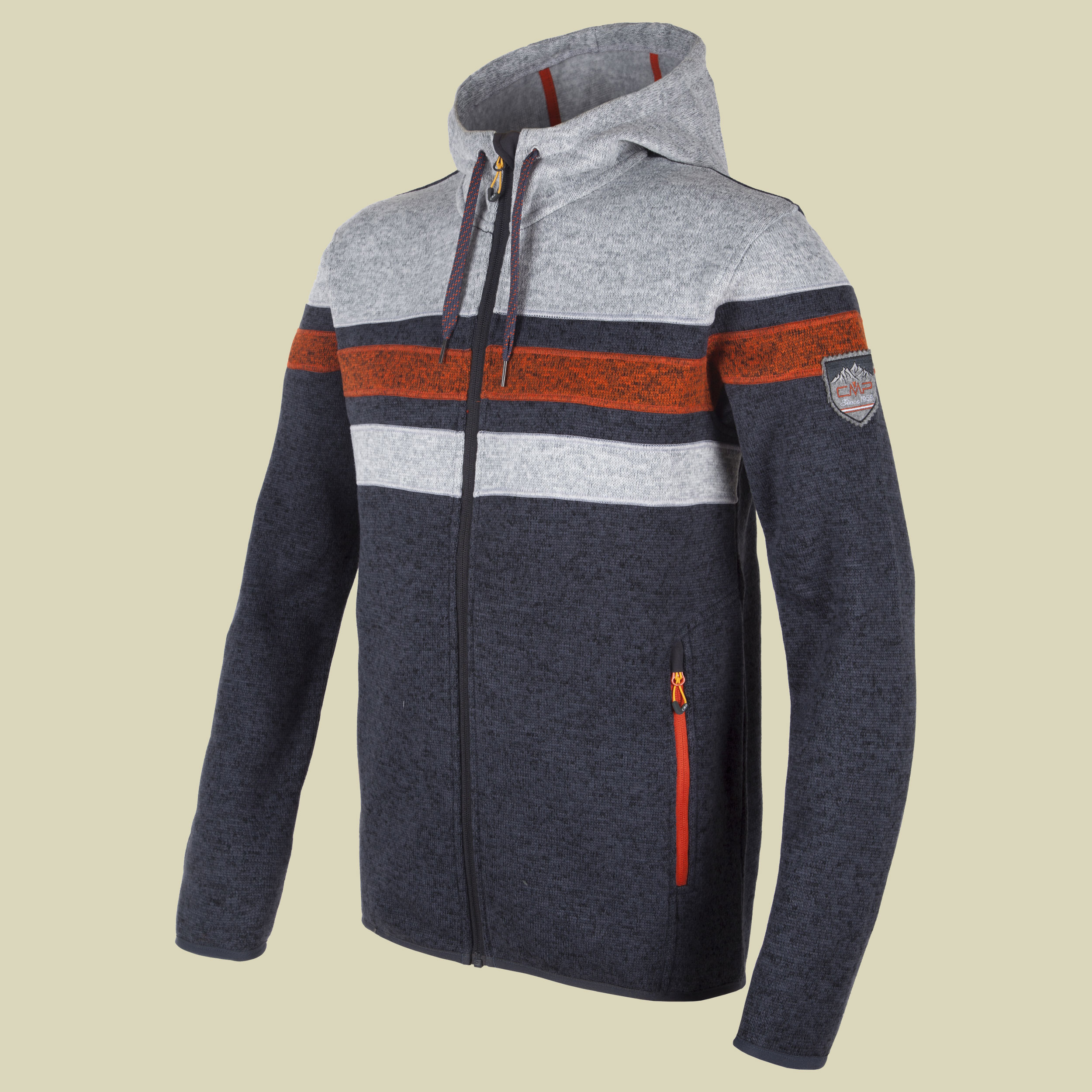 Man Fix Hood Fleece Jacket 3H53667 Größe 46 Farbe 373Q asphalt-nero