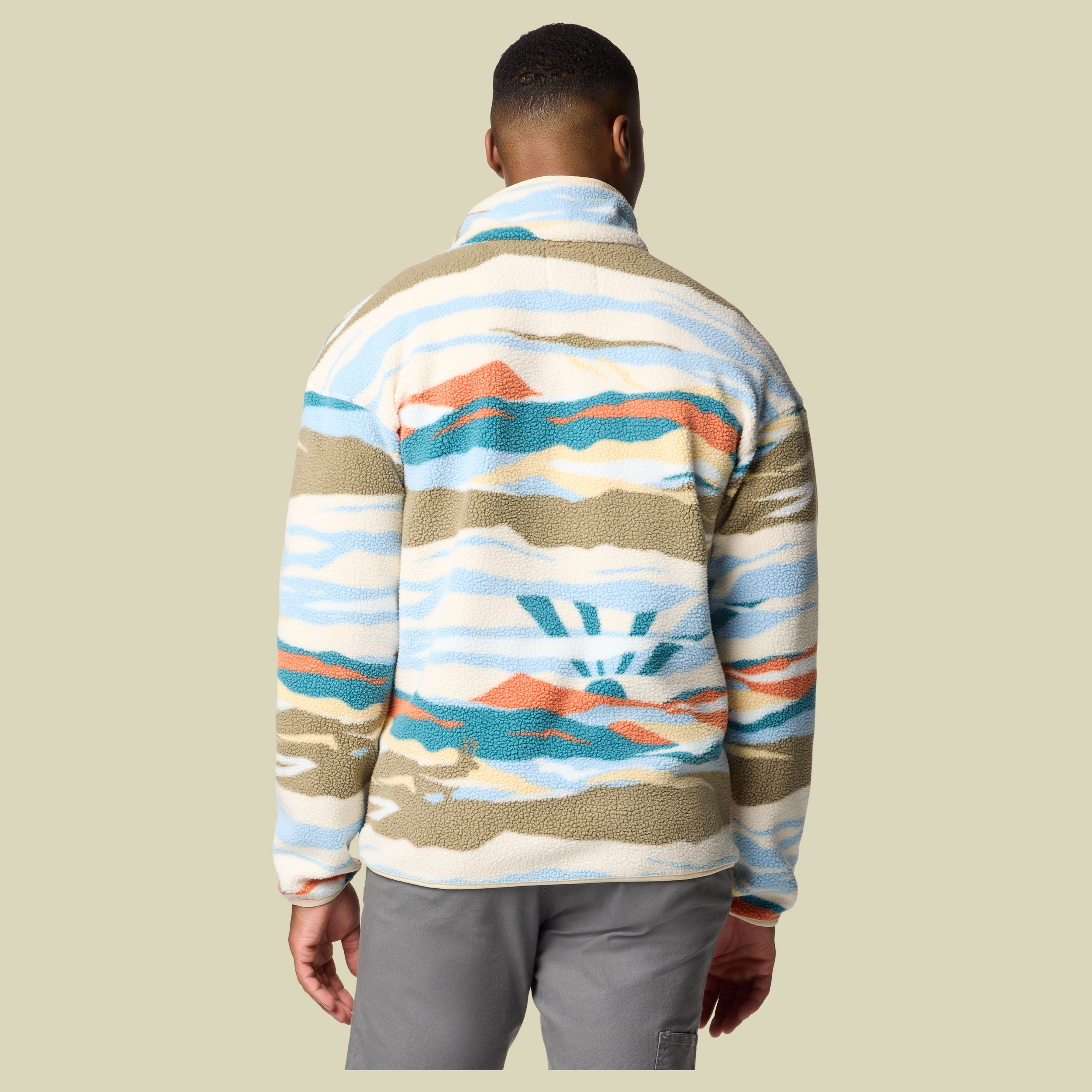 Helvetia II Printed Half Snap Fleece Men L weiß - chalk rogue valley