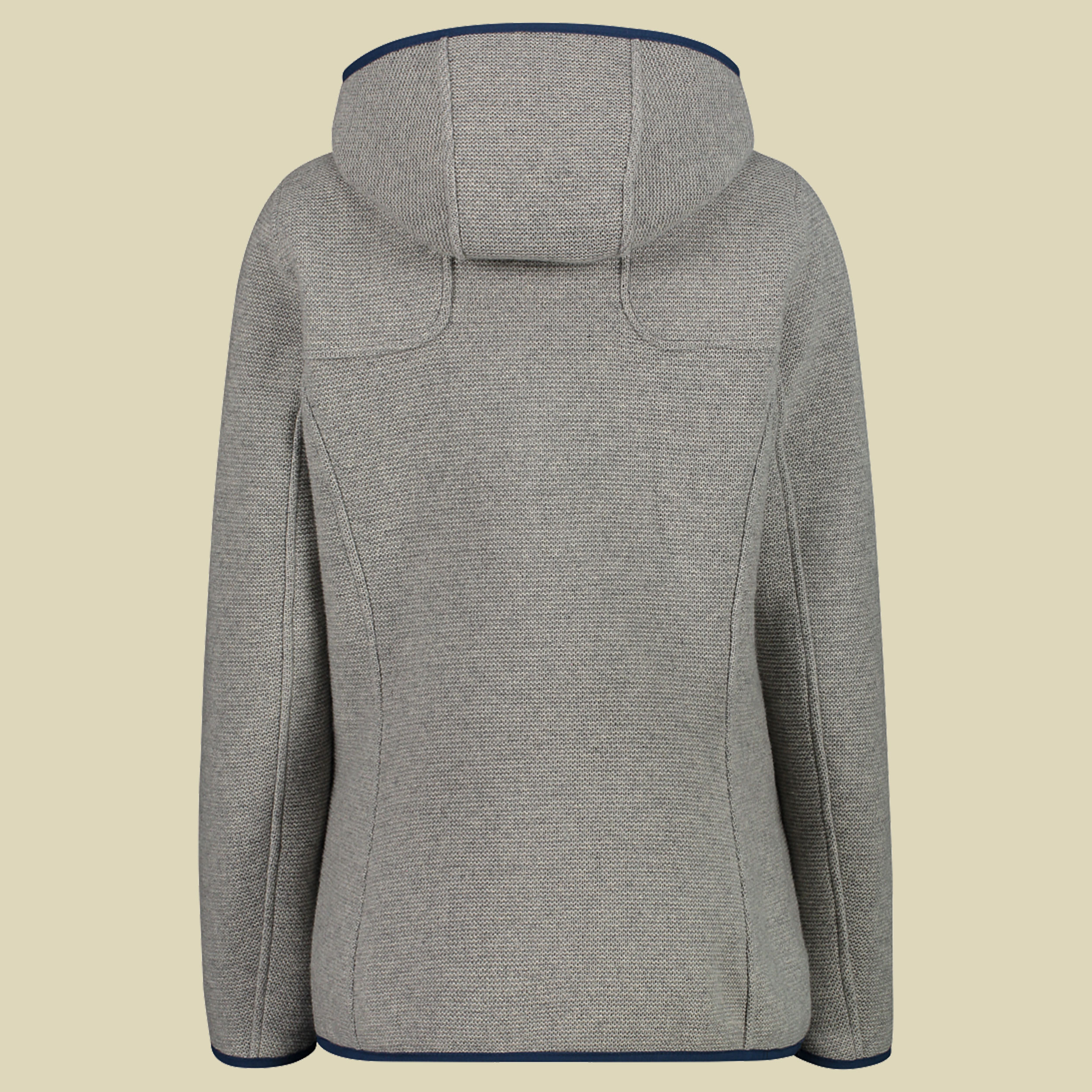 Woman Jacket Fix Hood Bonded Wooltech 32M1606 Größe 34 Farbe 40UM grigio melange-cristall blue