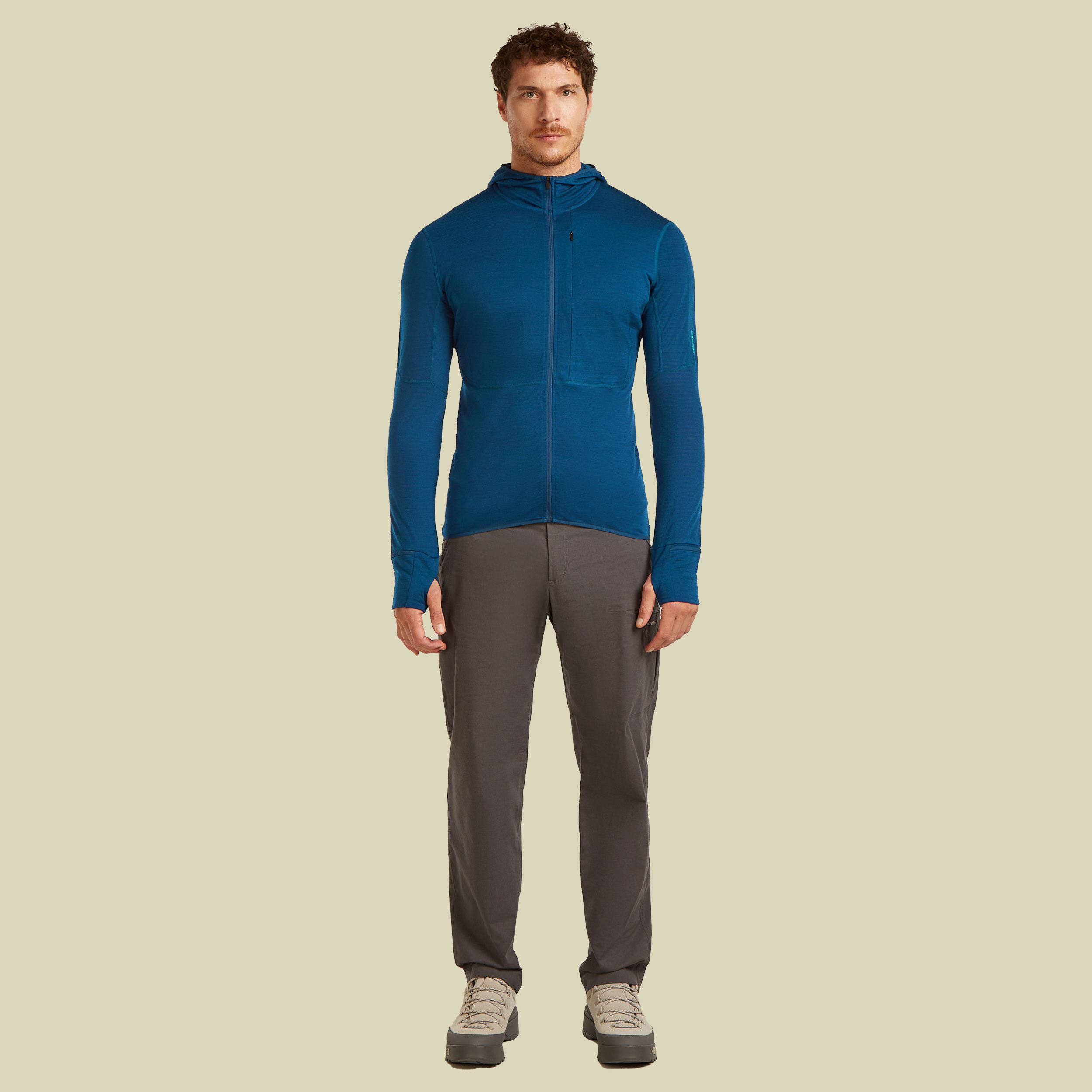 Merino 200 Realfleece Descender LS Zip Hoodie Men XL blau - atlantis/arctic