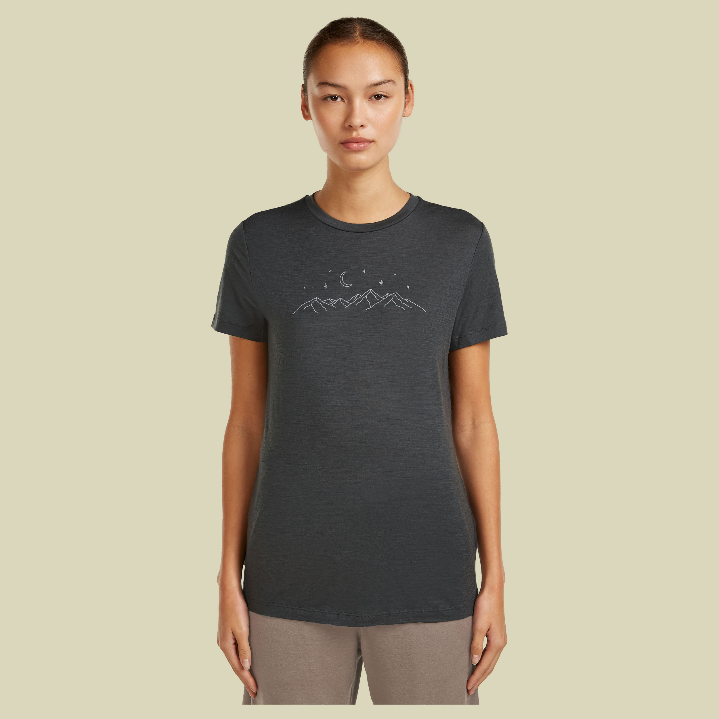 Merino 150 Tech Lite SS Tee Sparkling Stars Women XL grau - obsidian