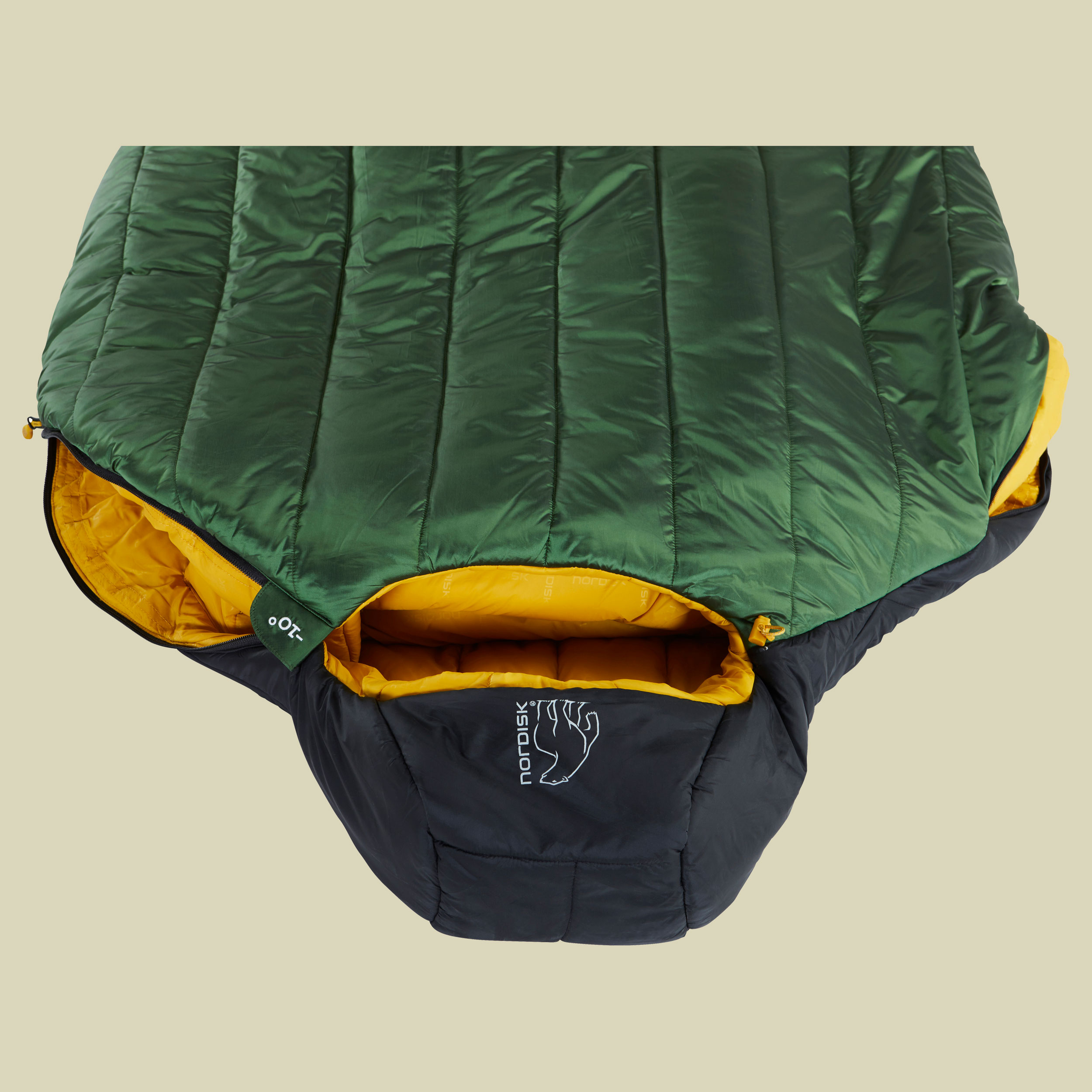 Gormsson -10 Mummy bis Körpergröße 175 cm (M) Farbe artichoke green/mustard yellow/black, Reißverschluss links