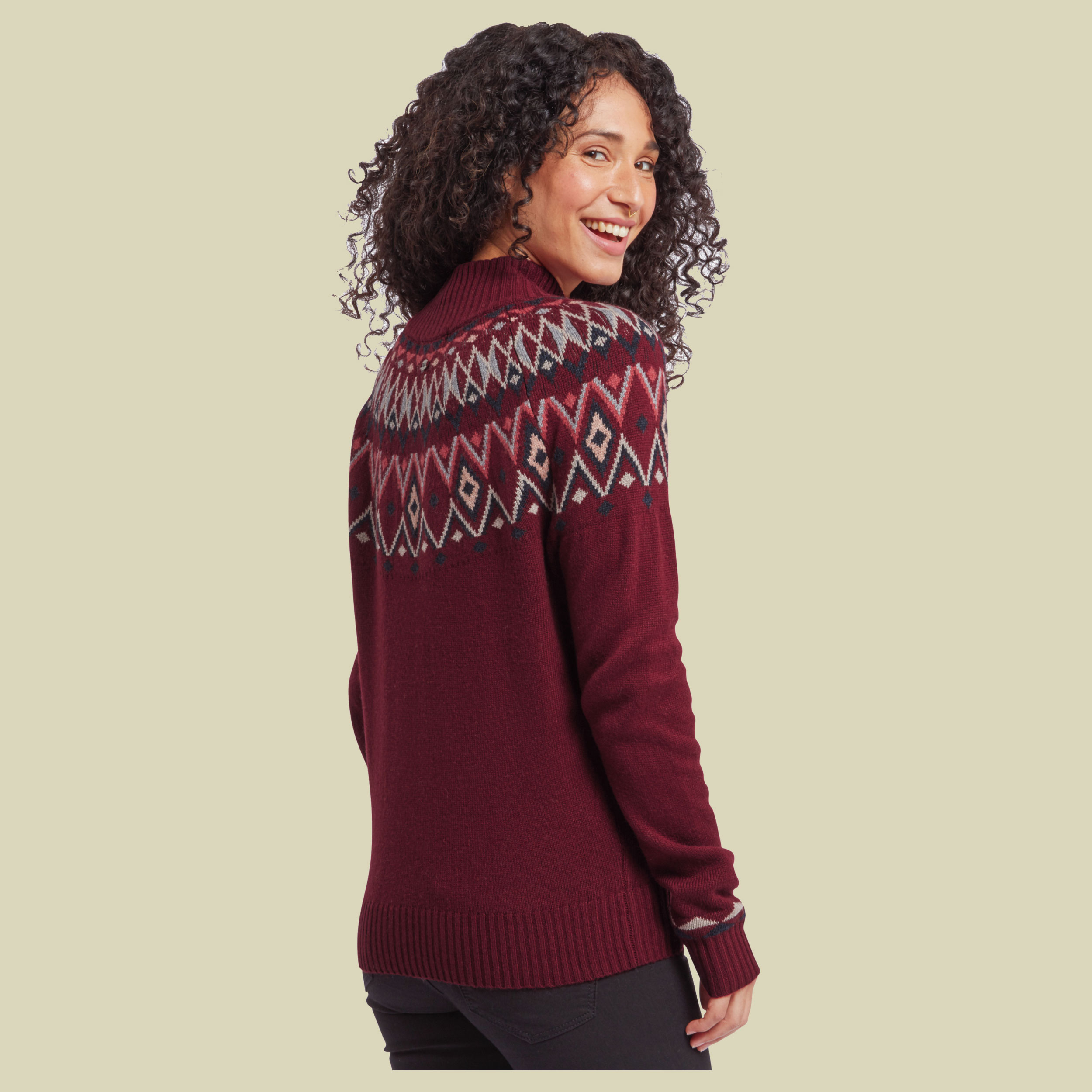 Indu Eco Mock Neck Women Größe XL Farbe beet red
