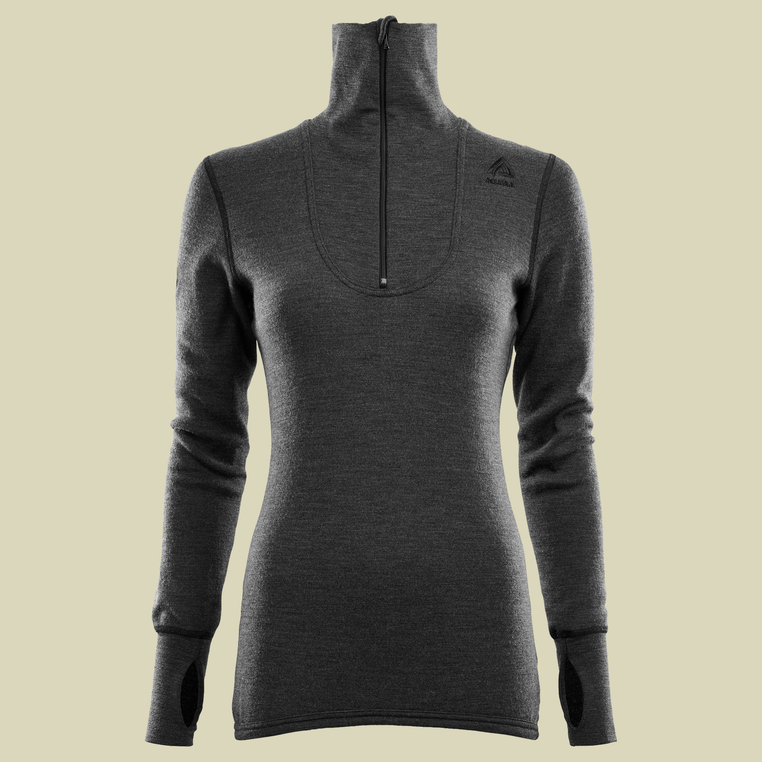 Doublewool polo w.Zip Woman Größe L  Farbe marengo/jet black