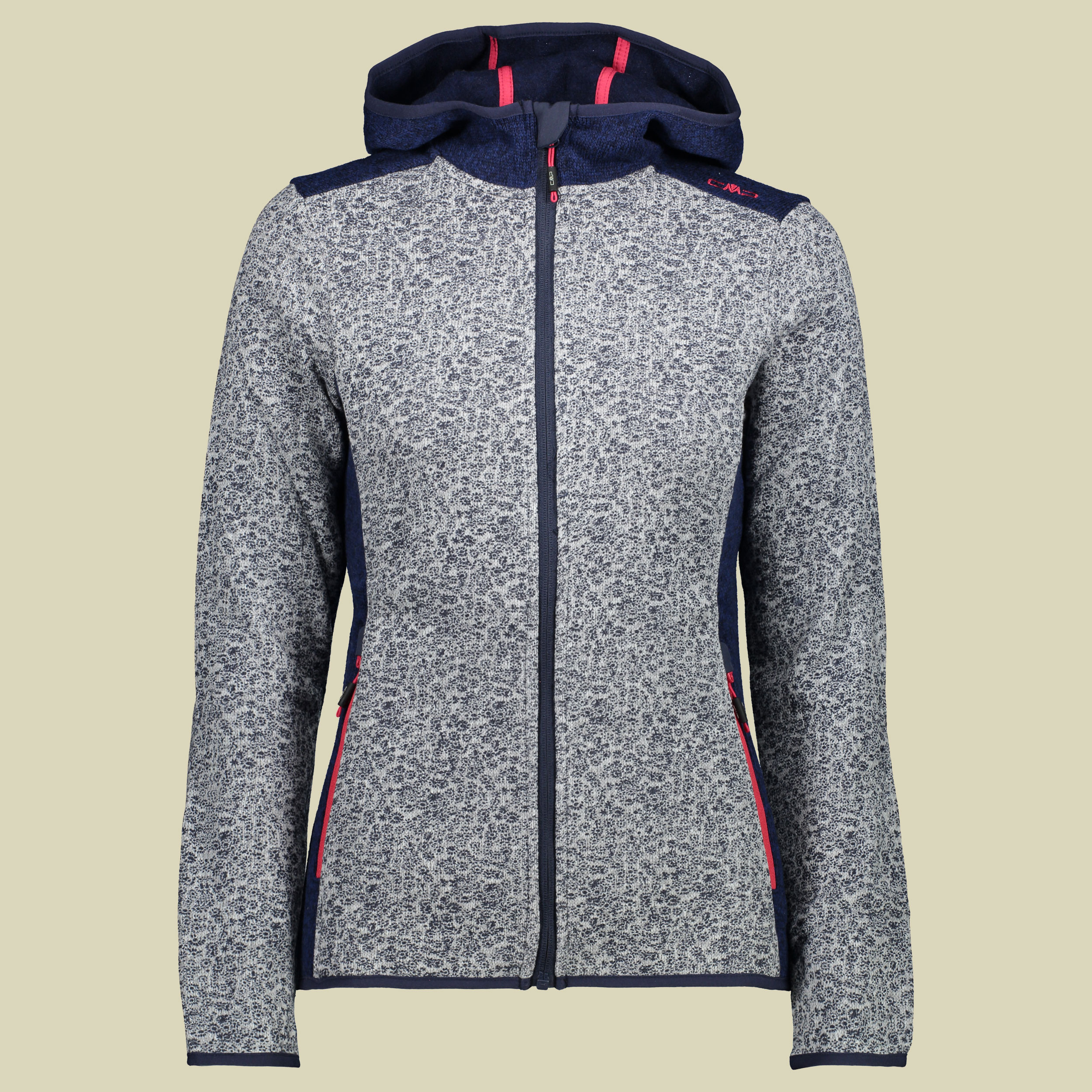 Woman Fix Hood Jacket Knitted 38H7026 Größe 46 Farbe argento-bianco 74AL