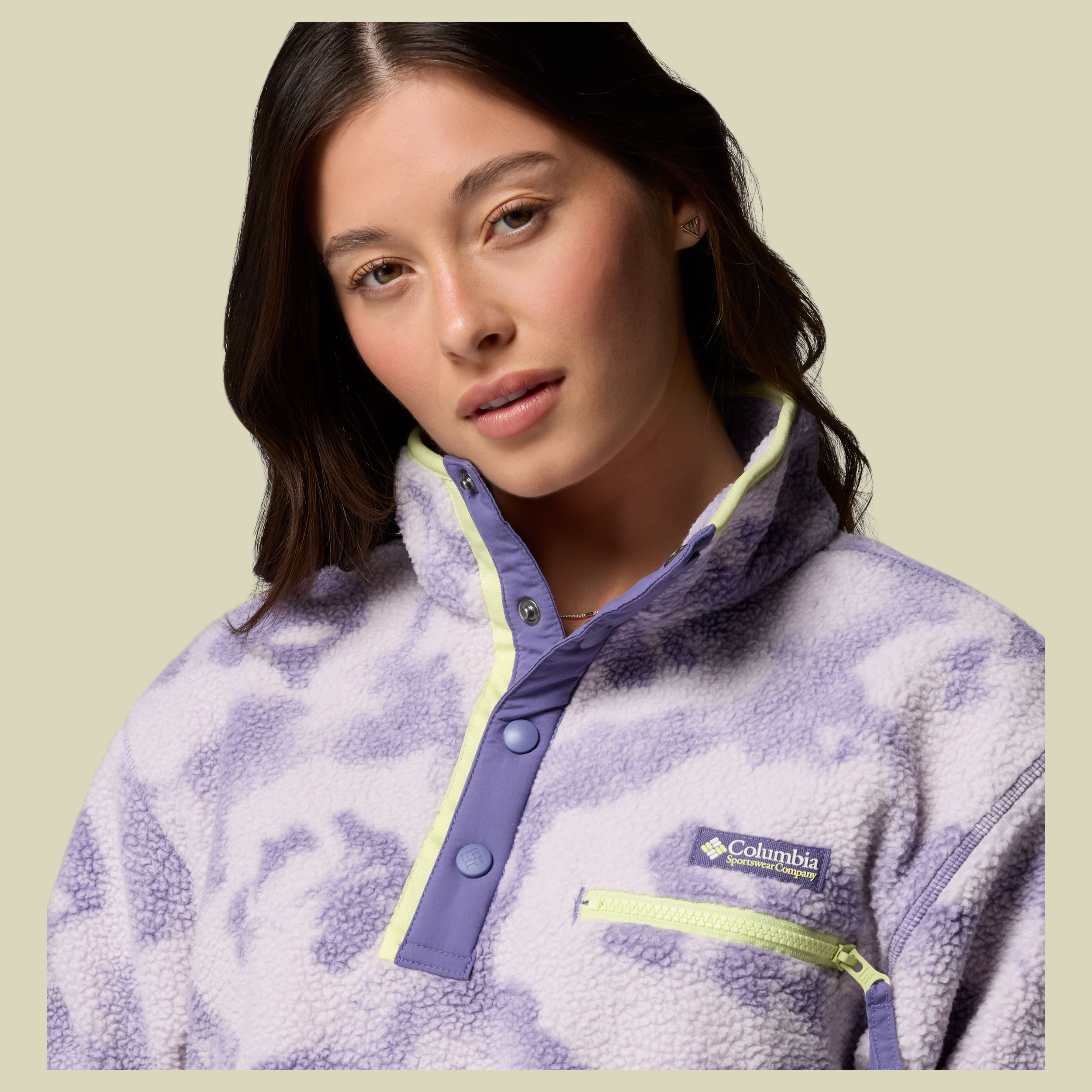 Helvetia II Printed Cropped Half Snap Women S mehrfarbig pink