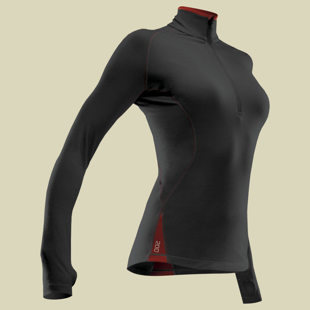 GT 200 Lightweight Women LS Pace Zip Größe S Farbe Black/Poppy