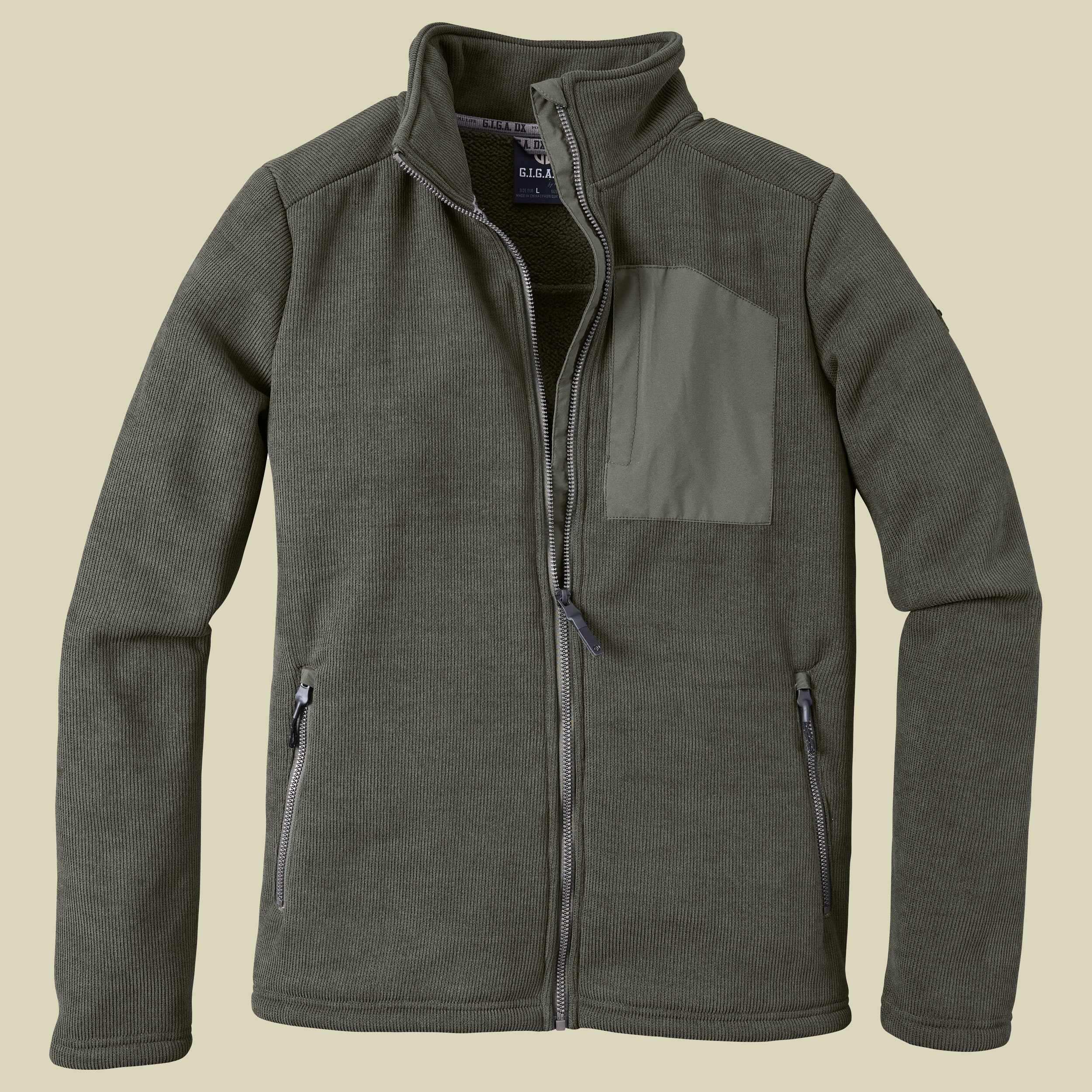 Strickfleecejacke mit Stehkragen Men XXXL dunkeloliv