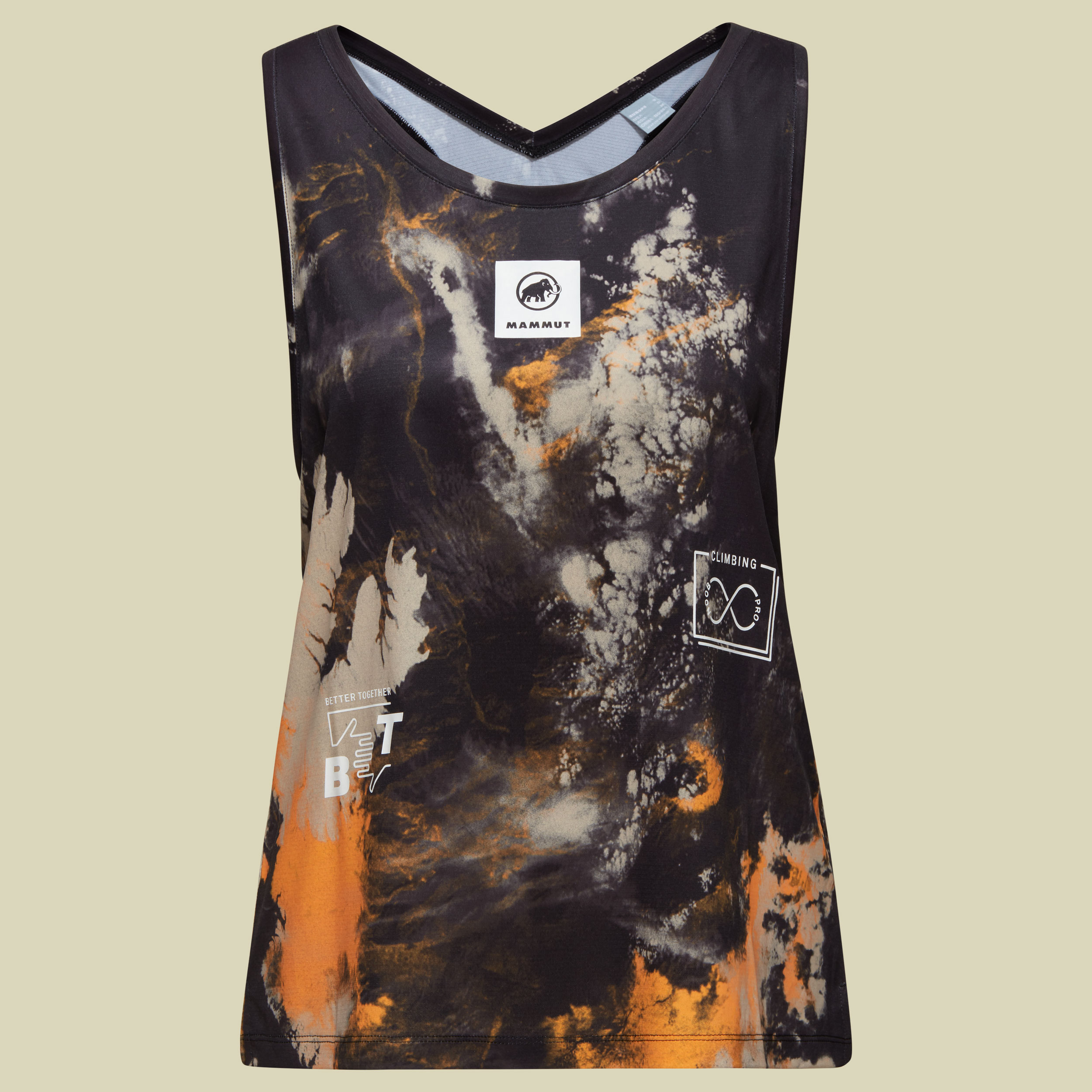 Massone Sport Tank Top Women Sender M mehrfarbig - black-tangerine