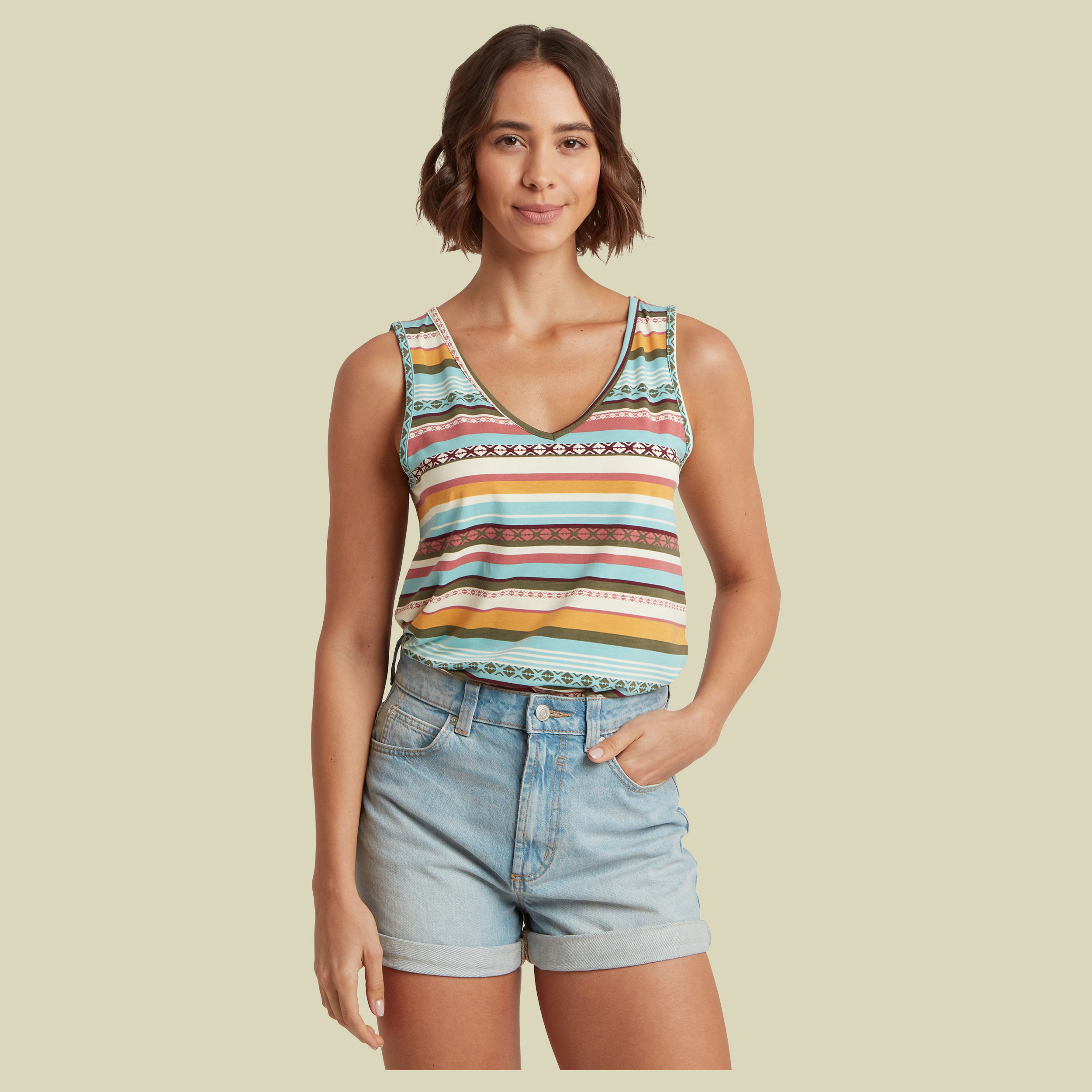 Neha V-Neck Tank Women mehrfarbig II XL - Farbe evergreen indreni