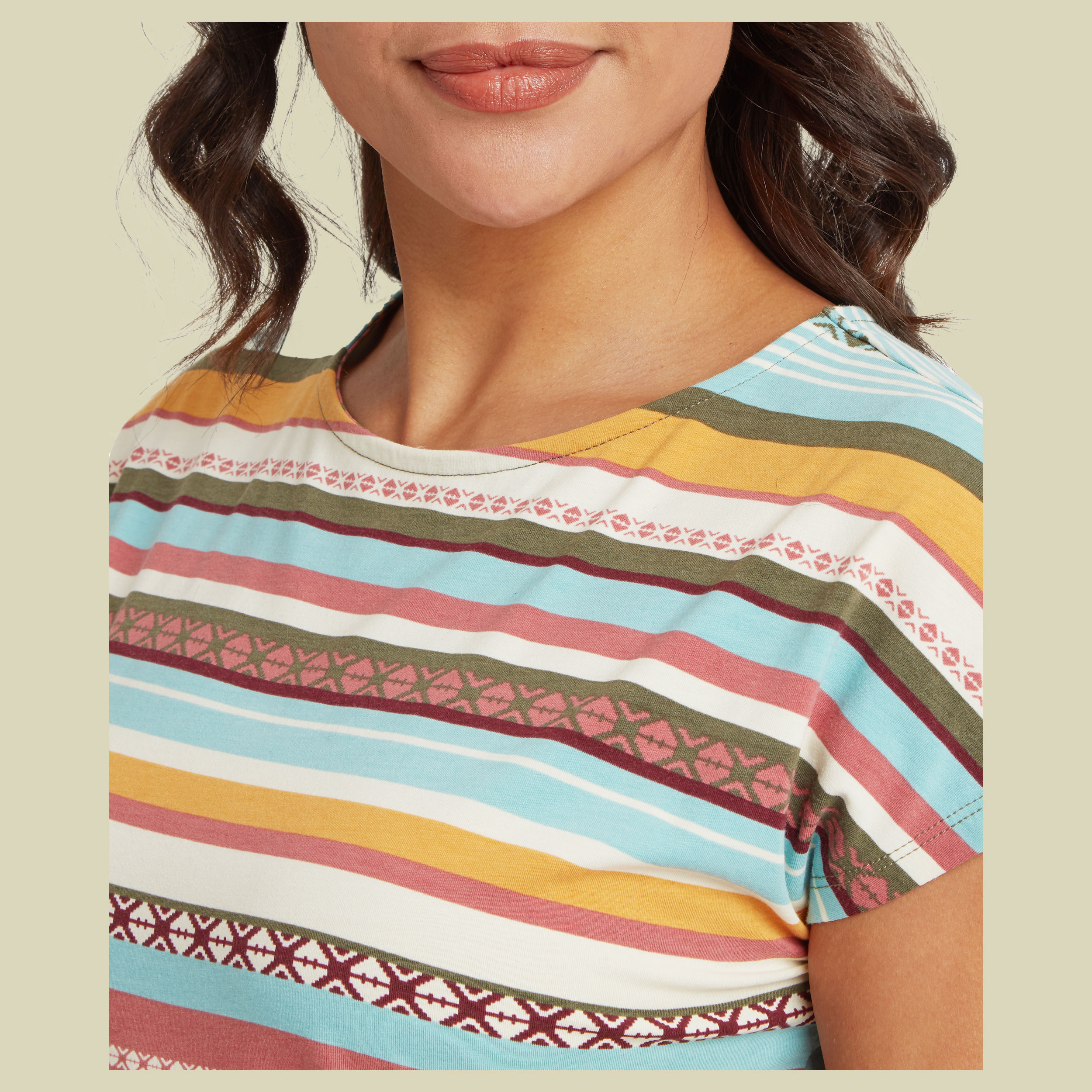 Neha Tee Women mehrfarbig gestreift XL - Farbe evergreen indreni