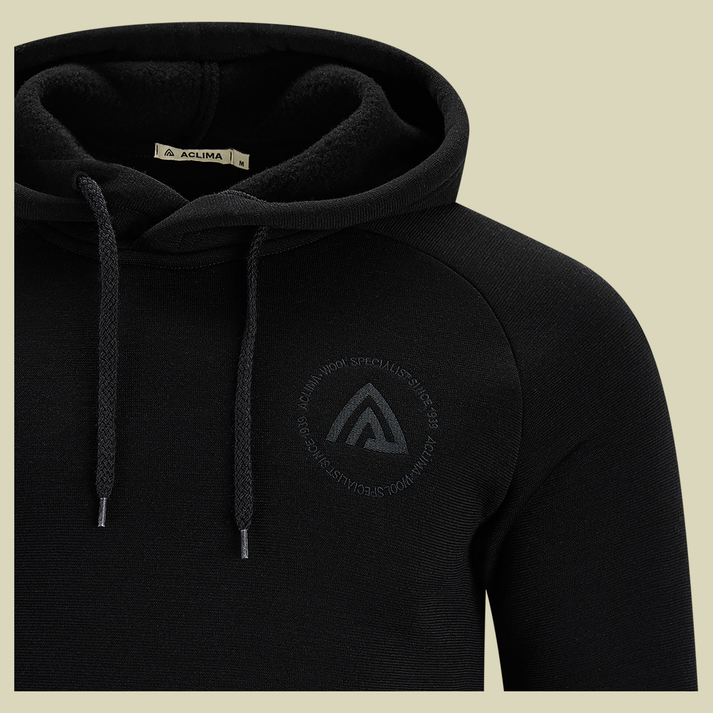 FleeceWool Hoodie Men L Jet Black