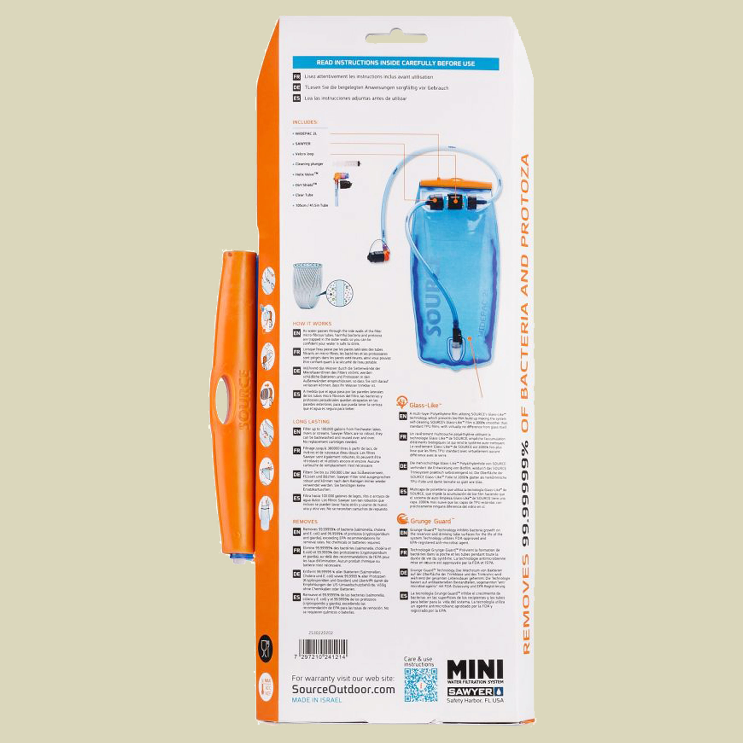 Widepac 2L+ Sawyer Filter Volumen:2 Liter Farbe:transparent blue