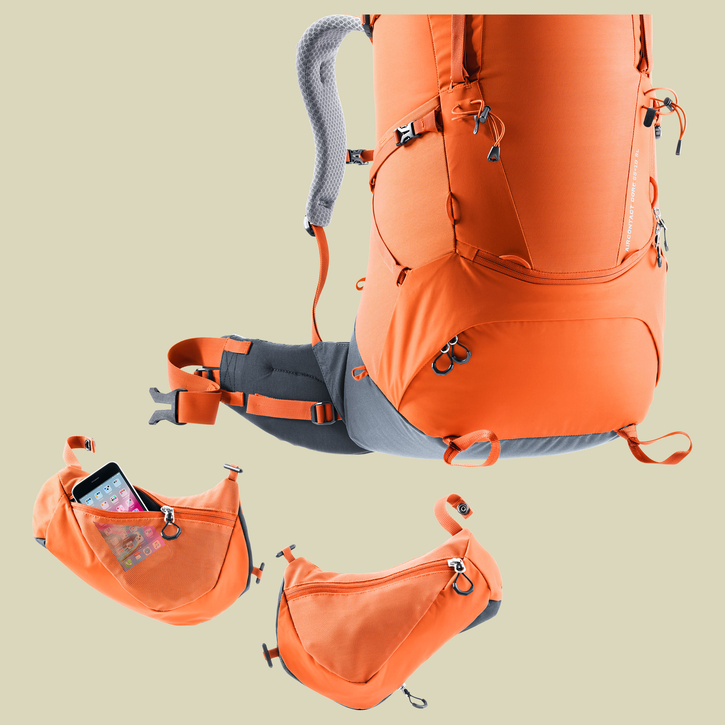 Aircontact Core 55+10 SL Volumen 55 L + 10 L Farbe paprika-graphite