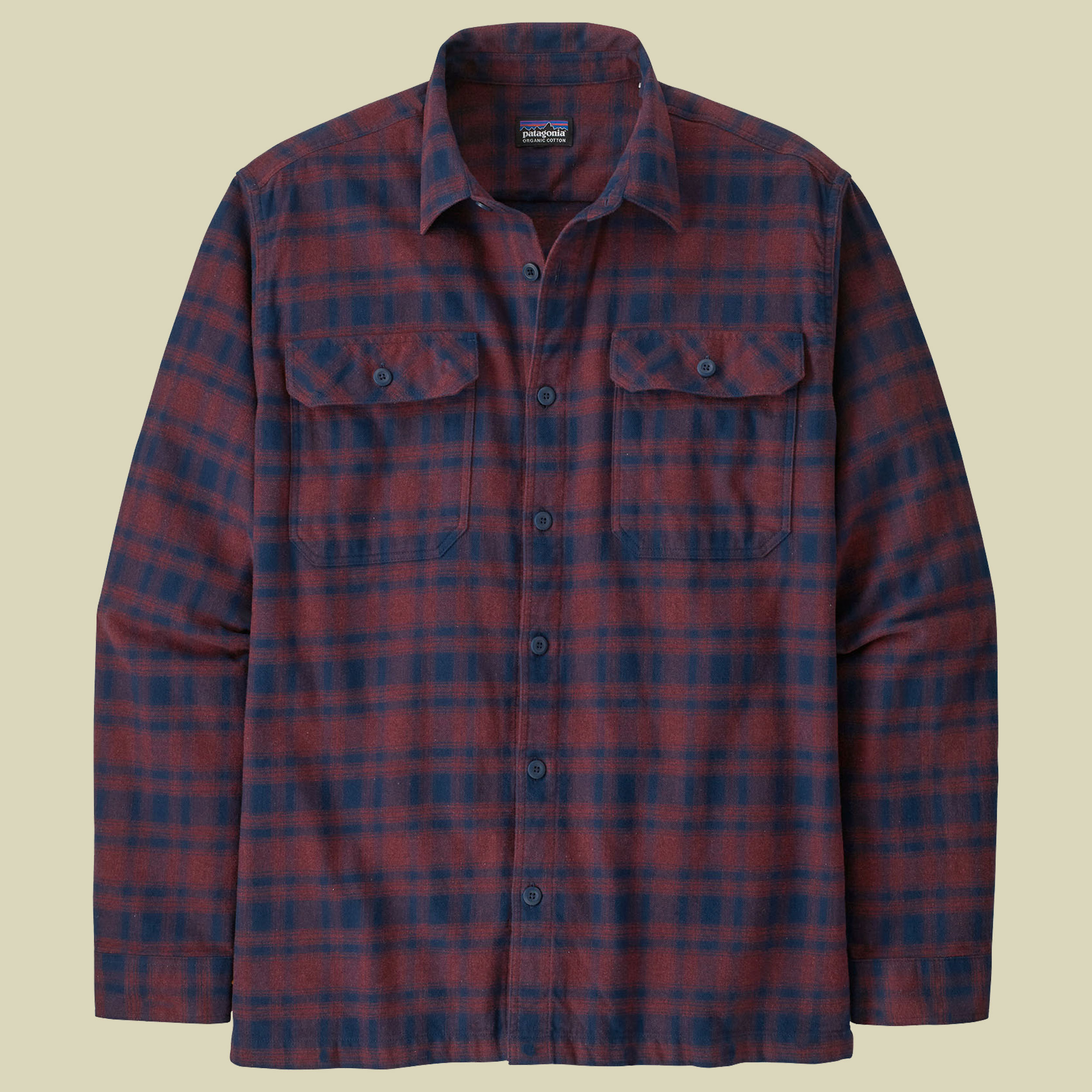 L/S Organic Cotton MW Fjord Flannel Shirt Men Größe XL Farbe Connected Lines: sequoia red
