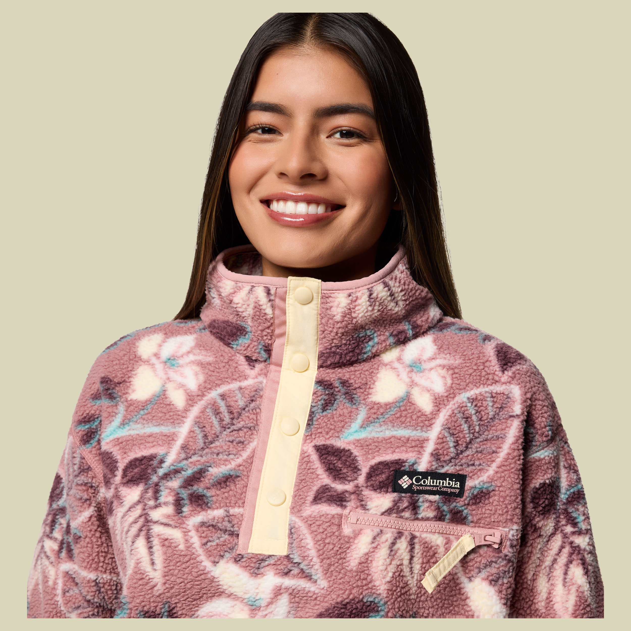 Helvetia II Printed Cropped Half Snap Women S lila - fig pasteled multi