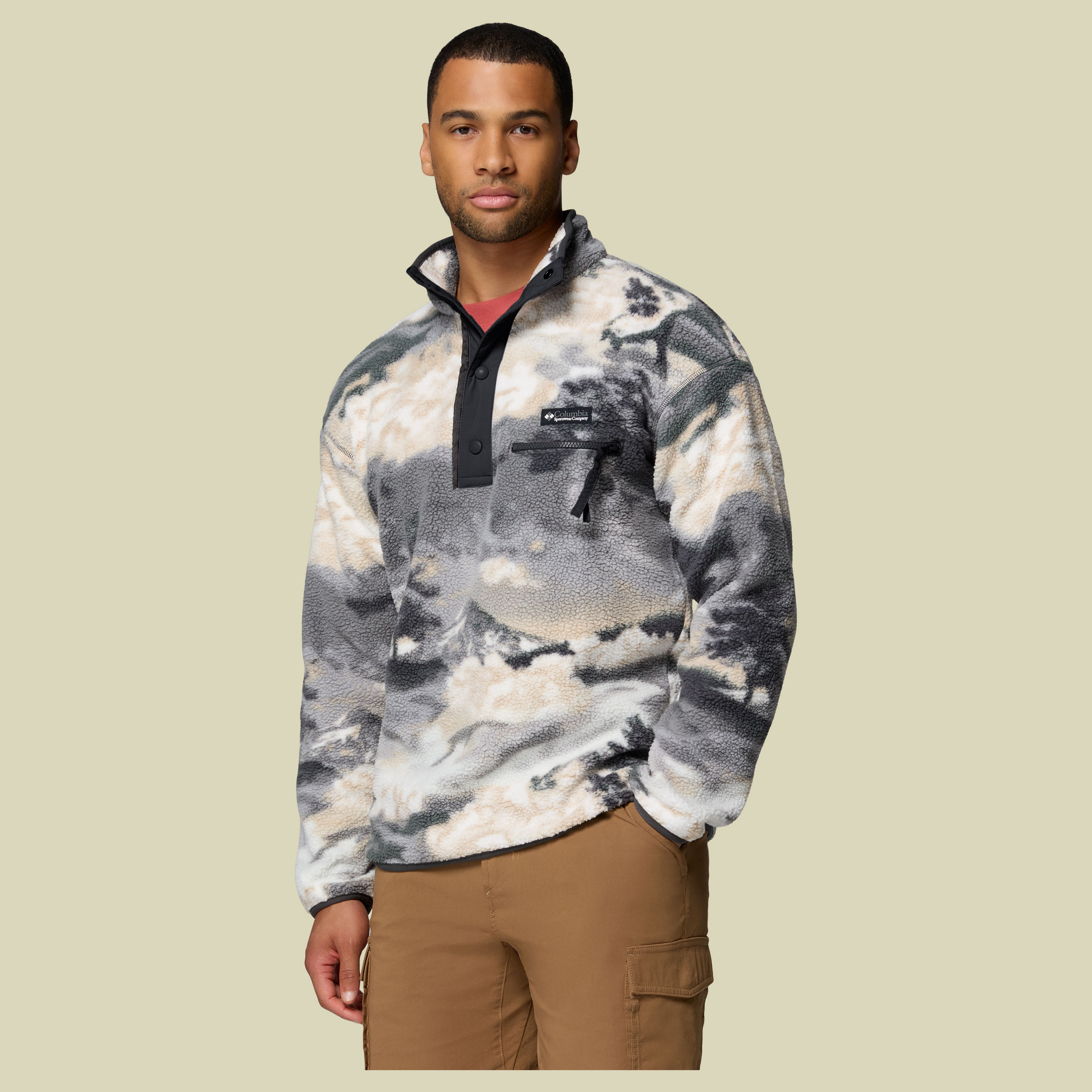 Helvetia II Printed Half Snap Fleece Men S mehrfarbig grau - shark, dreaming