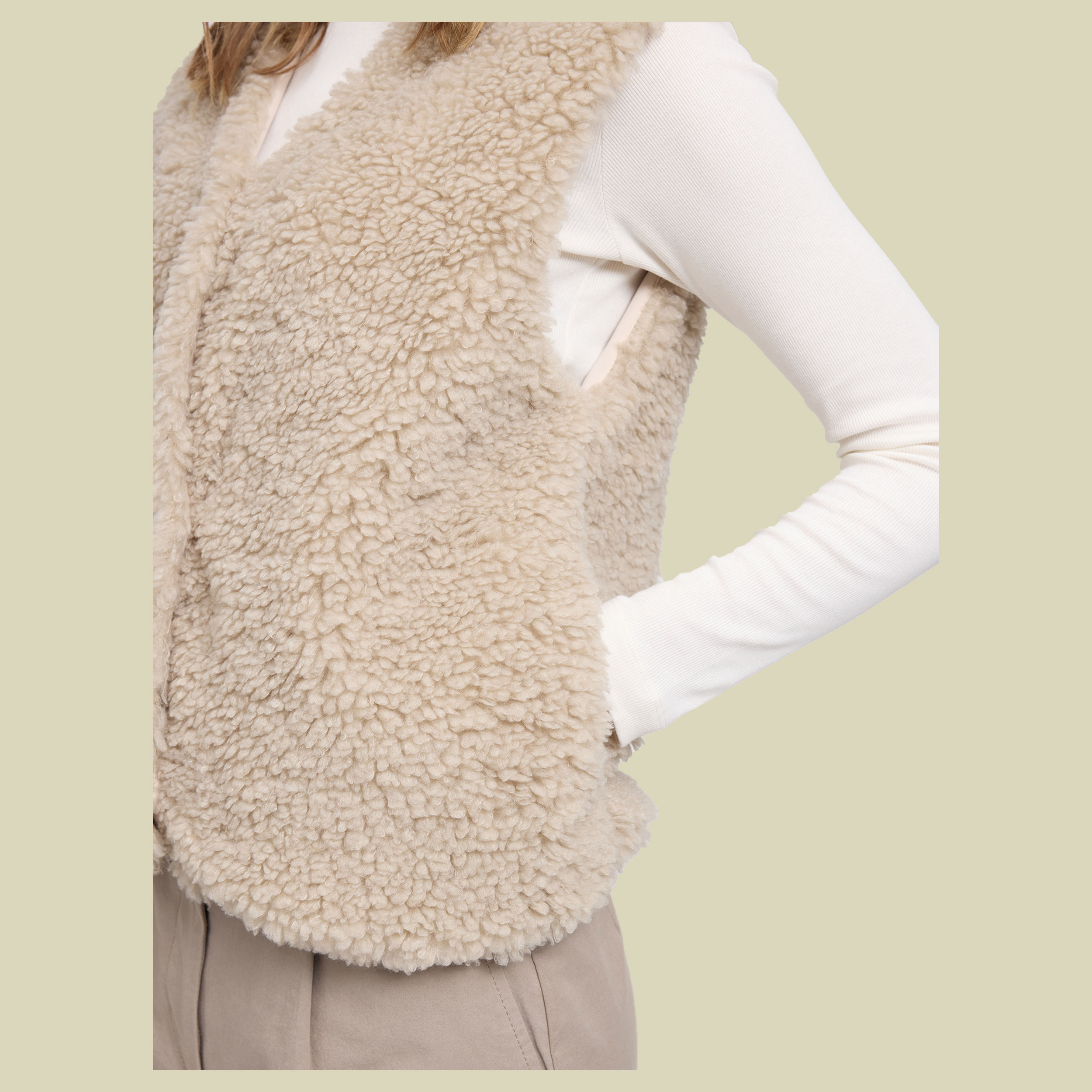 Faux-Fur Vest Women XS beige - natural