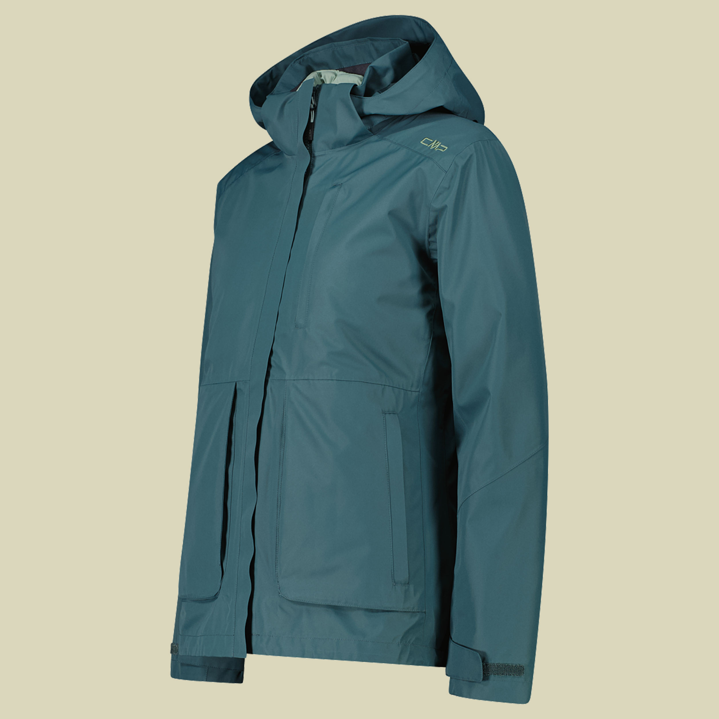 Woman Jacket Zip Hood Detachable Inn. Jacket 46 grün - Farbe trek green