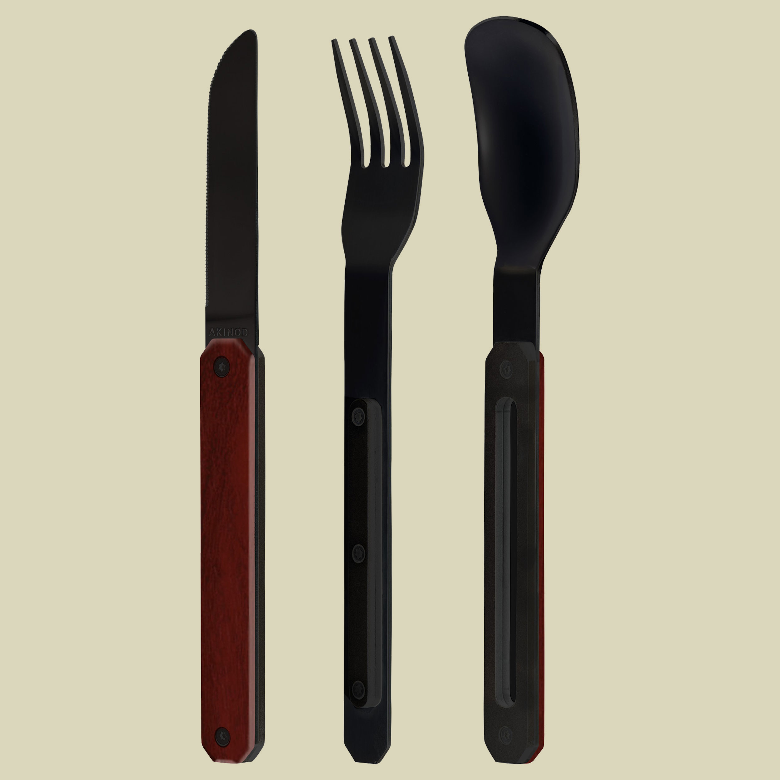 Feststehendes Besteck 12h34 schwarz poliert one size braun1 - Korallenholz