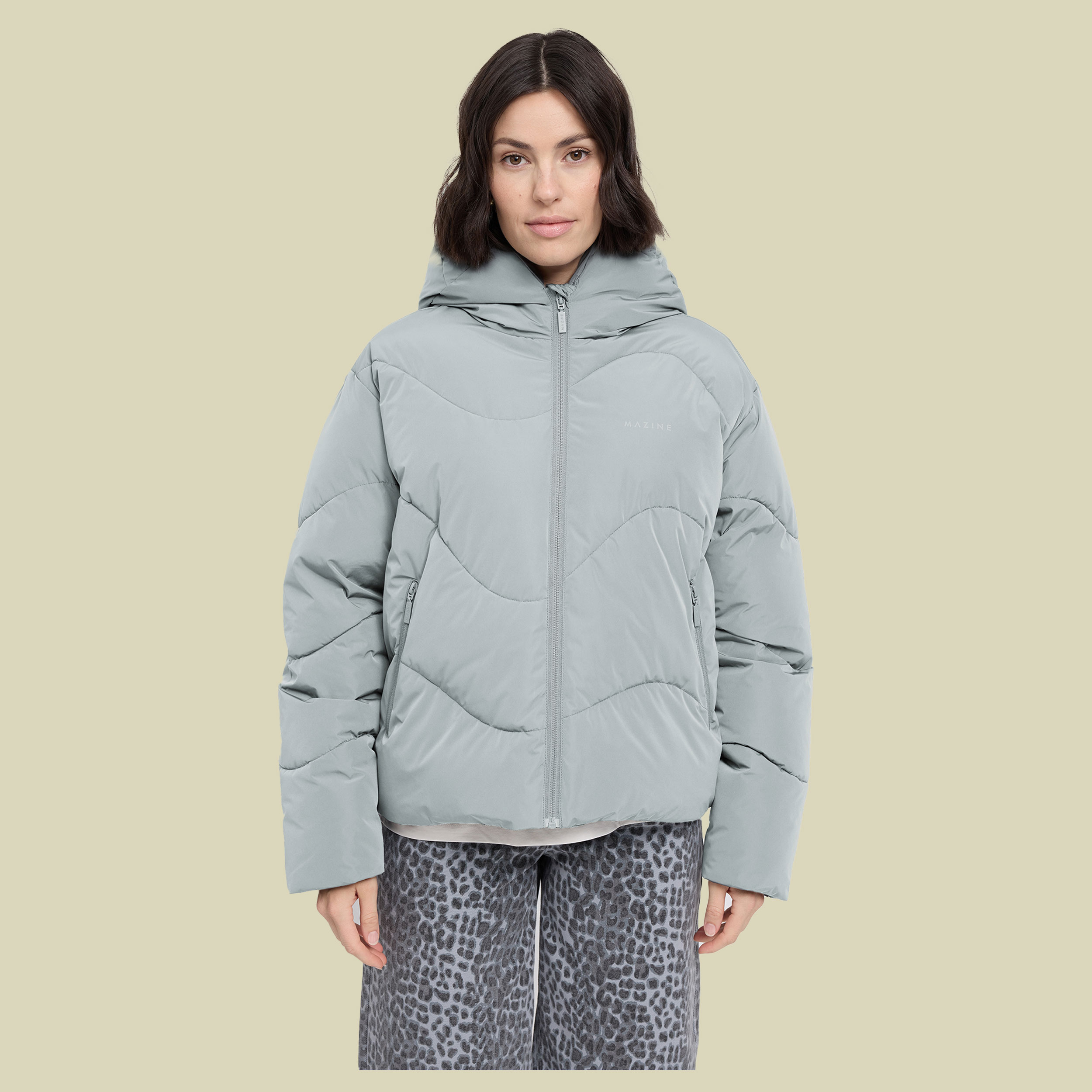 Waves Quilt Short Puffer Jacket Women XS grün - ice green