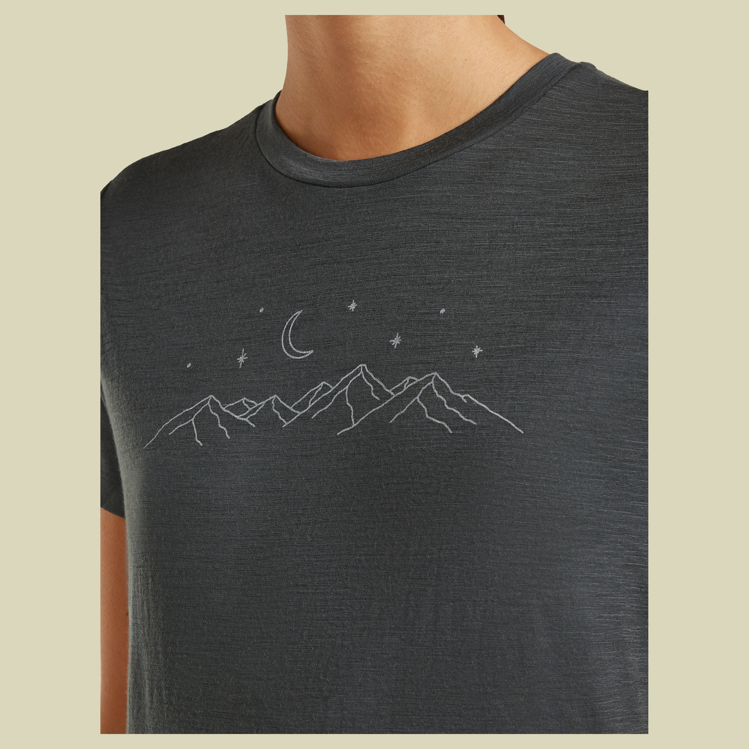 Merino 150 Tech Lite SS Tee Sparkling Stars Women L grau - obsidian