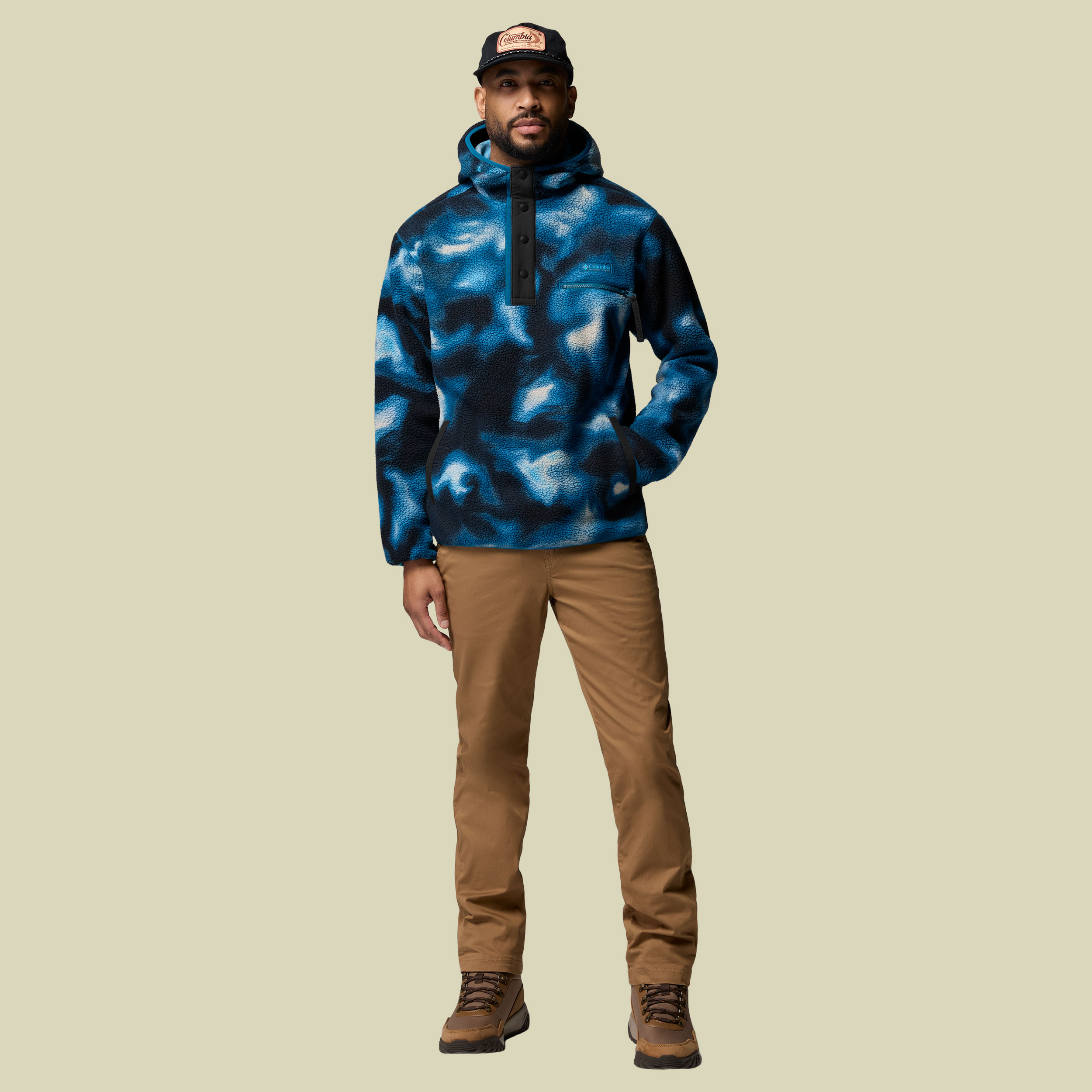 Helveta II Printed Hoodie Men XL blau - phoenix blue dyeflow