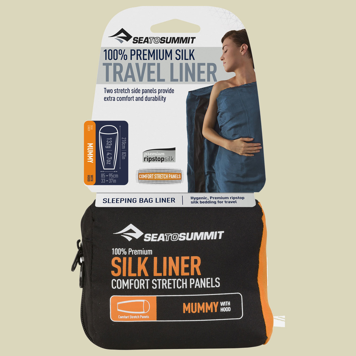 Silk Stretch Liner - Mummy with Hood