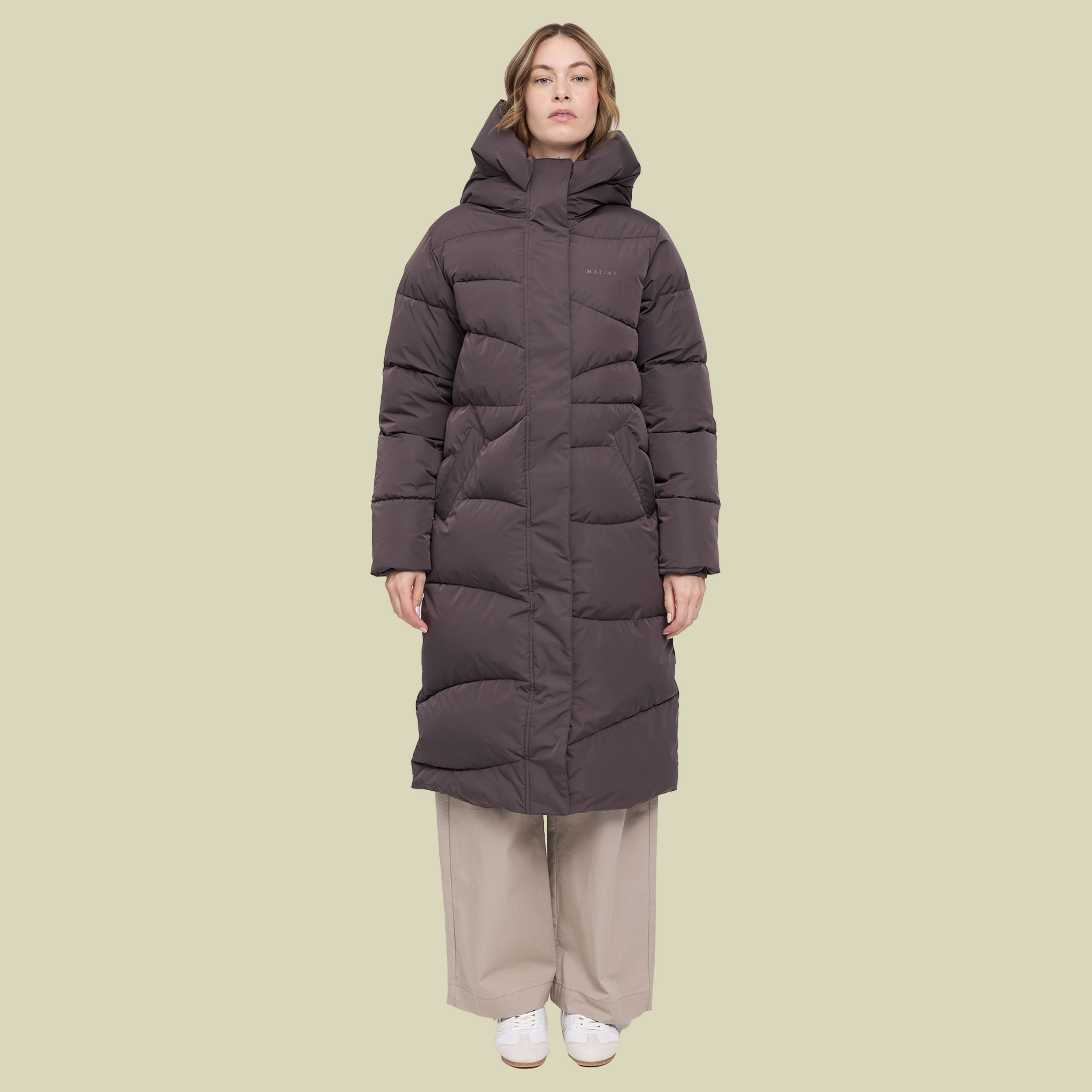 Waves Quilt Puffer Coat Women XS braun - eggplant