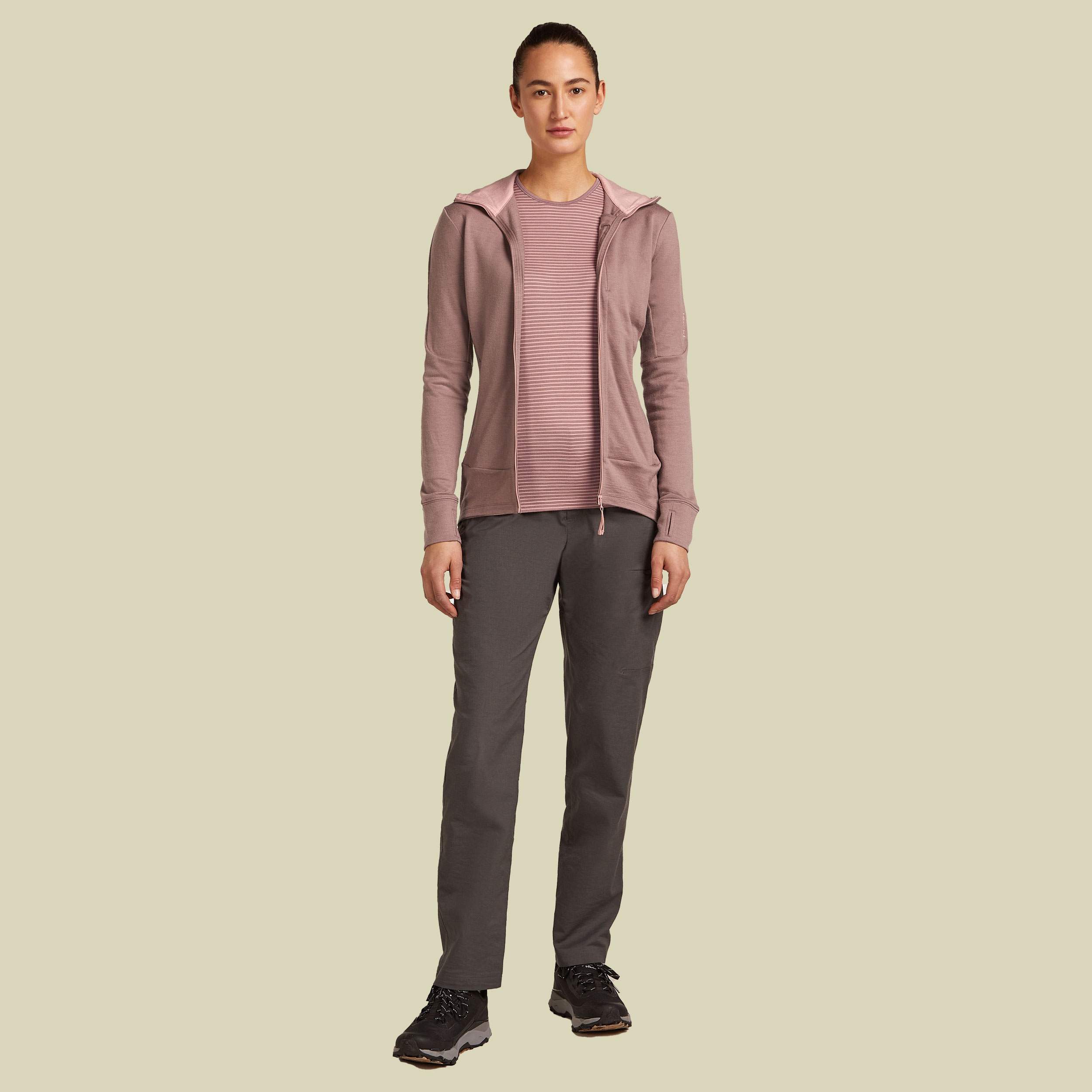 Merino 260 Quantum IV LS Zip Hoodie Women XL braun - summit/blush