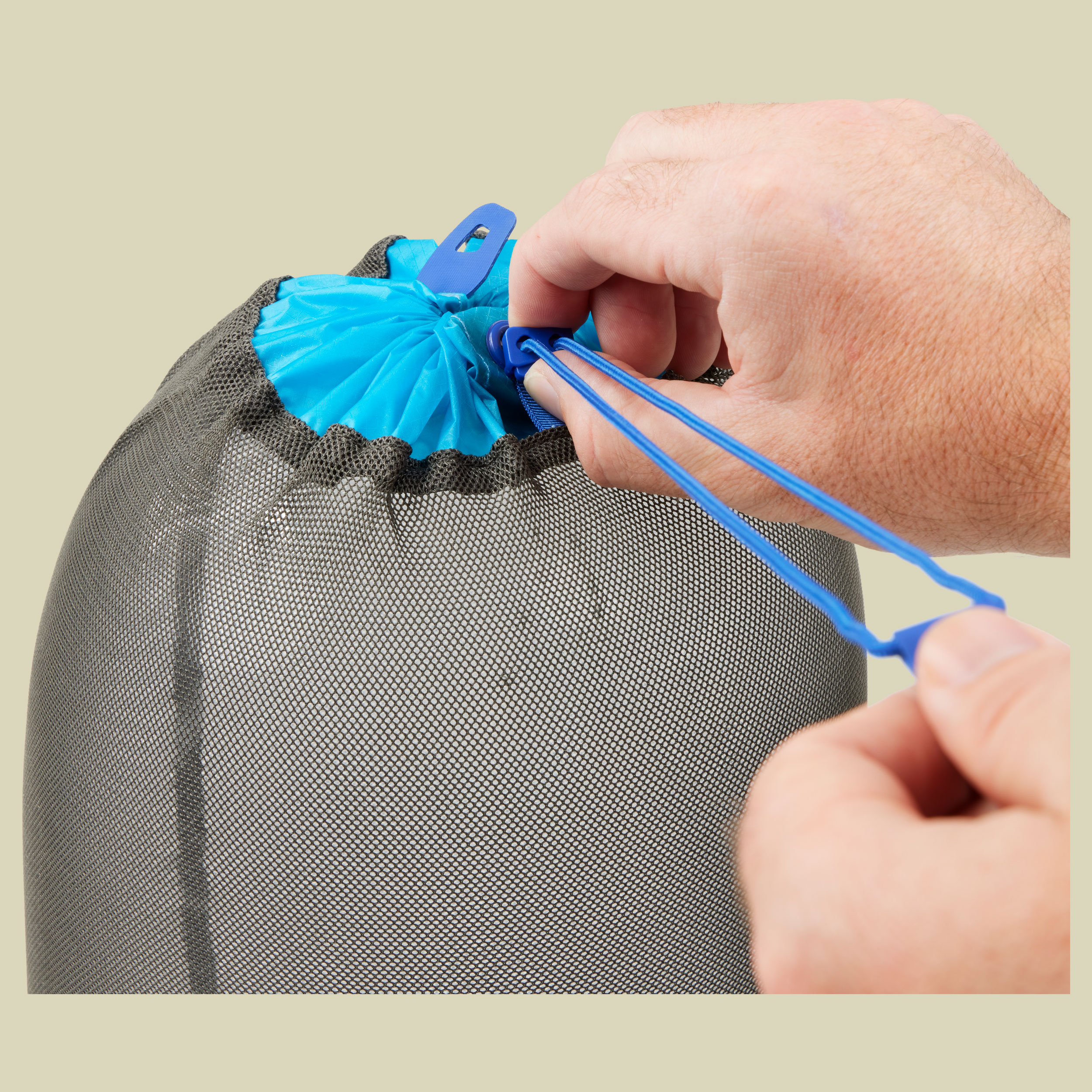 Mesh Stuff Sack 1,5L grau - beluga (blue atoll top)