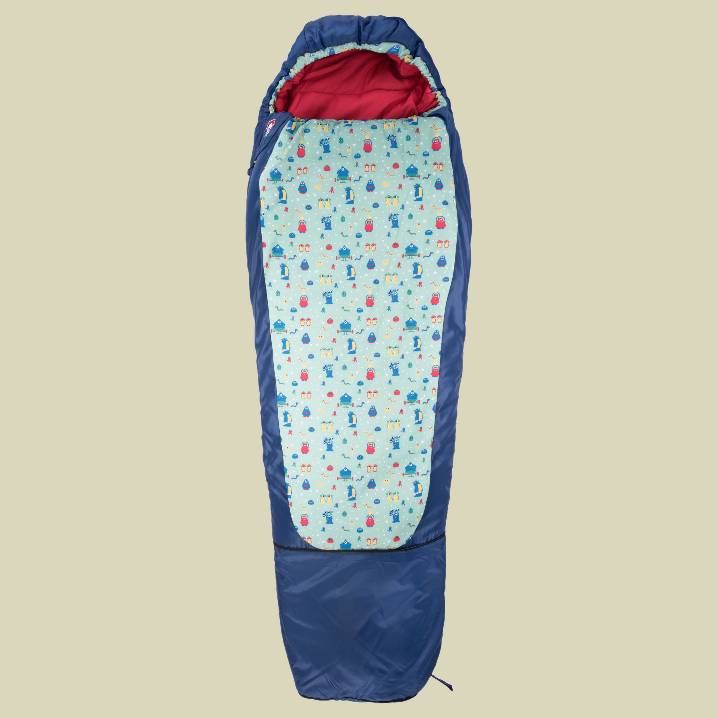 Kids Grow Funny Monster bis Körpergröße Schlafsack 155 cm  Farbe blau, Reißverschluss Schlafsack links